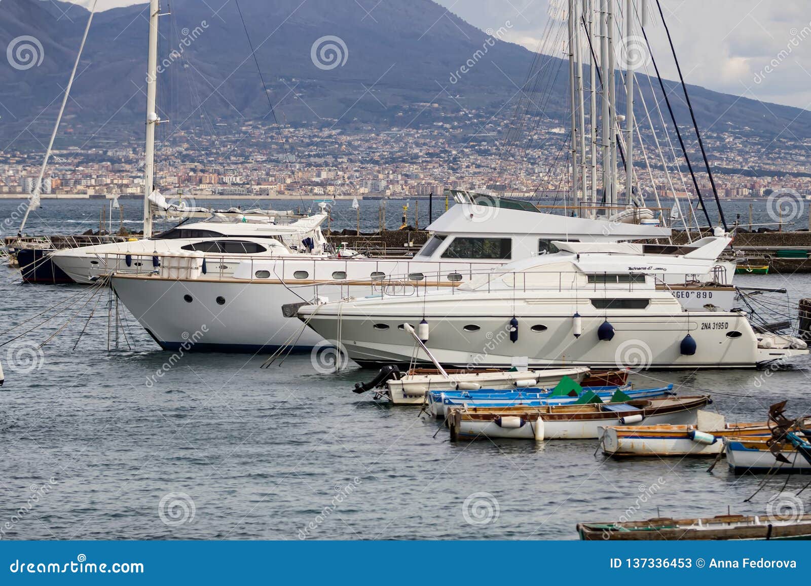 Boats and Yachts in the Port of Naples Editorial Stock Photo Image of