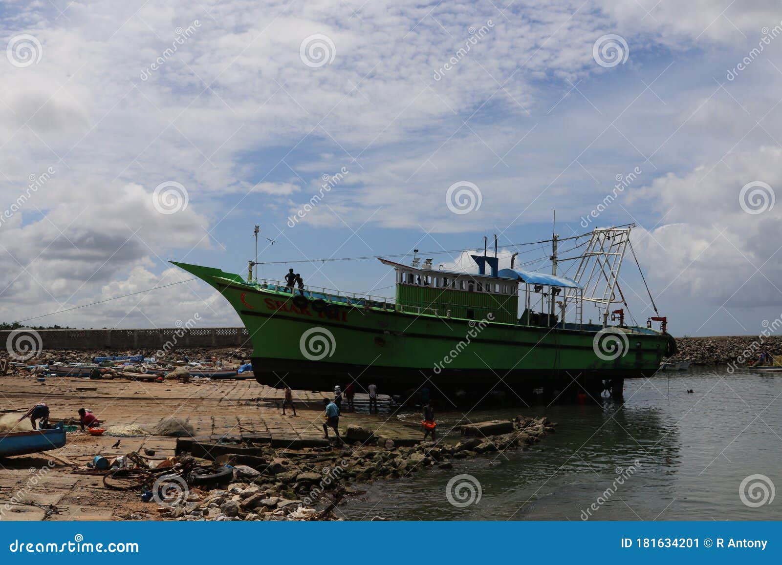 In a Boatyard and Maintenance of Boat Going on Editorial Photo Image
