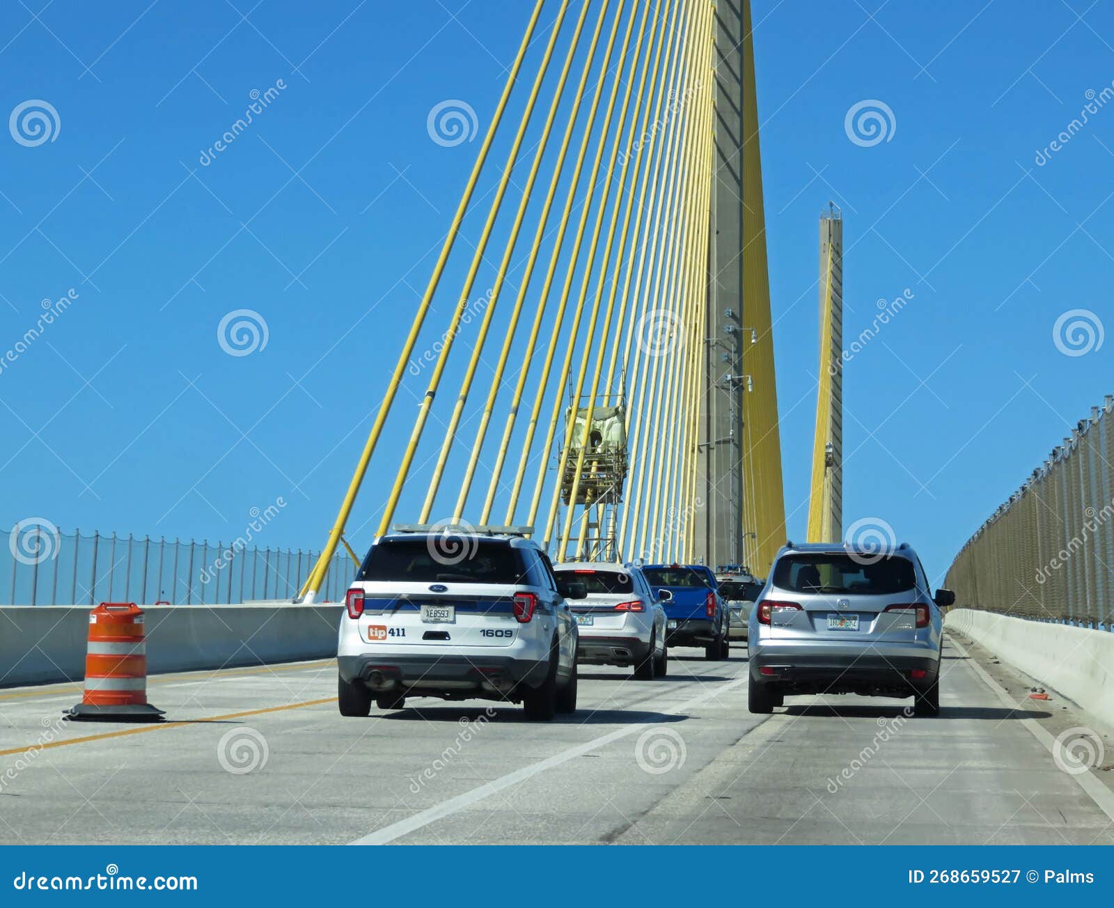 The Bob Graham Sunshine Skyway Bridge Under Construction Editorial Photography Image Of