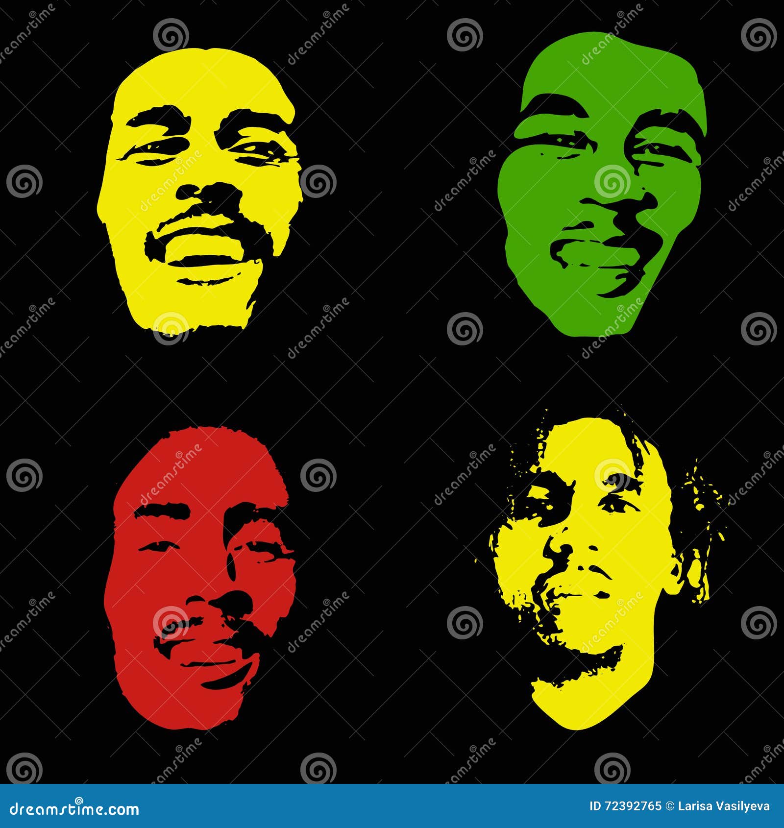 Bob Marley portrait editorial image. Illustration of laugh - 72392765