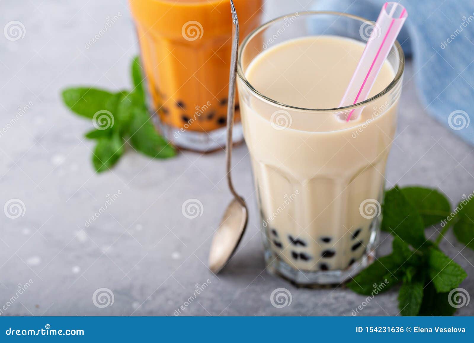 Boba Bubble Tea with Straws Stock Photo Image of isolated, healthy
