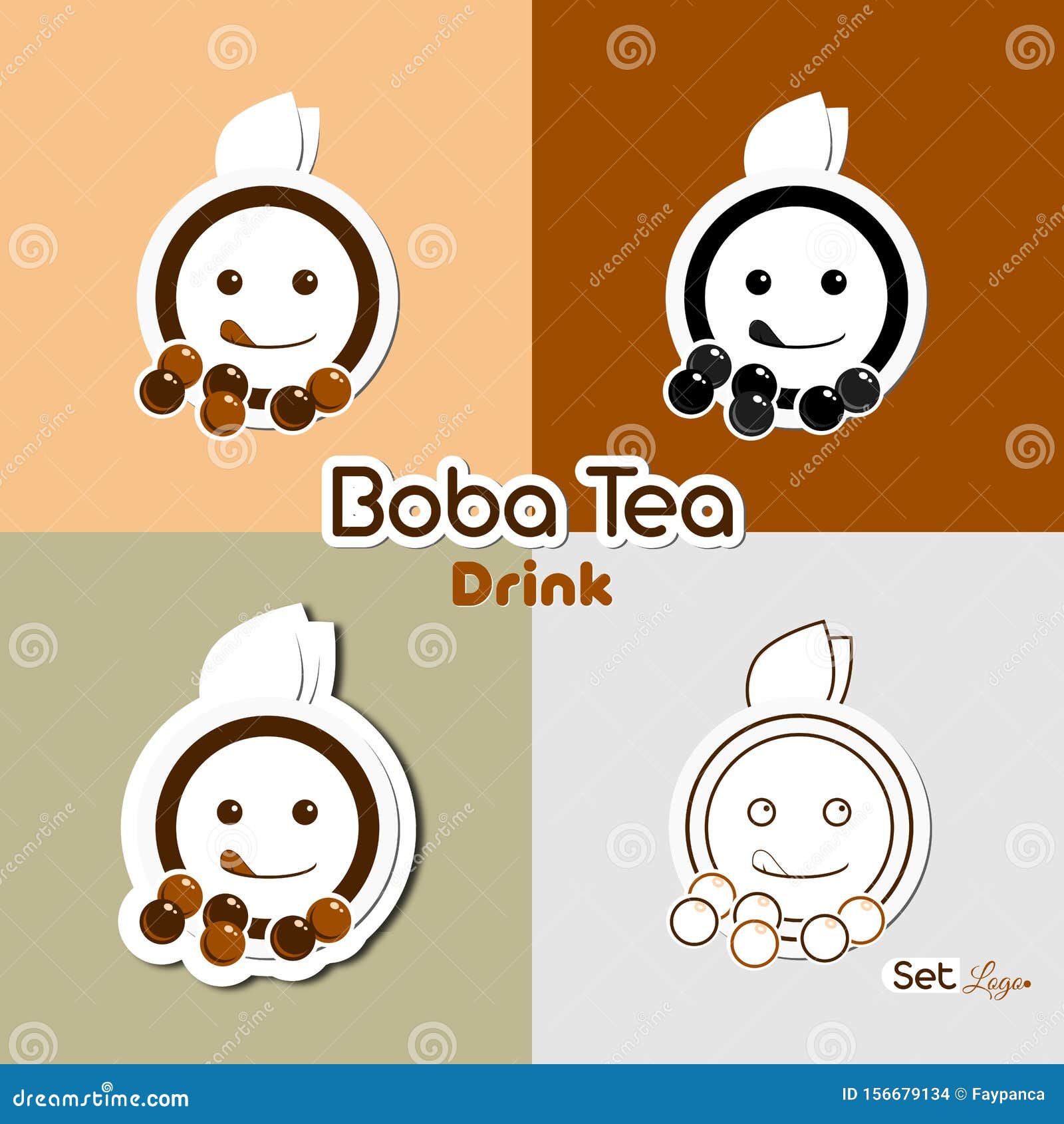 Cute Cat Drink Boba Milk Tea Cartoon Vector Icon Illustration