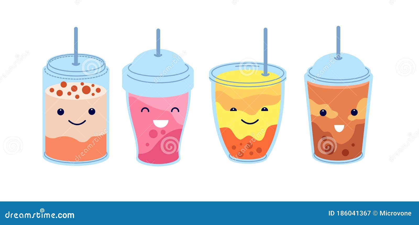 Premium Vector  Bubble tea. plastic cups with famous summer bubble asian  tea, popular taiwanese pearl milk with ball