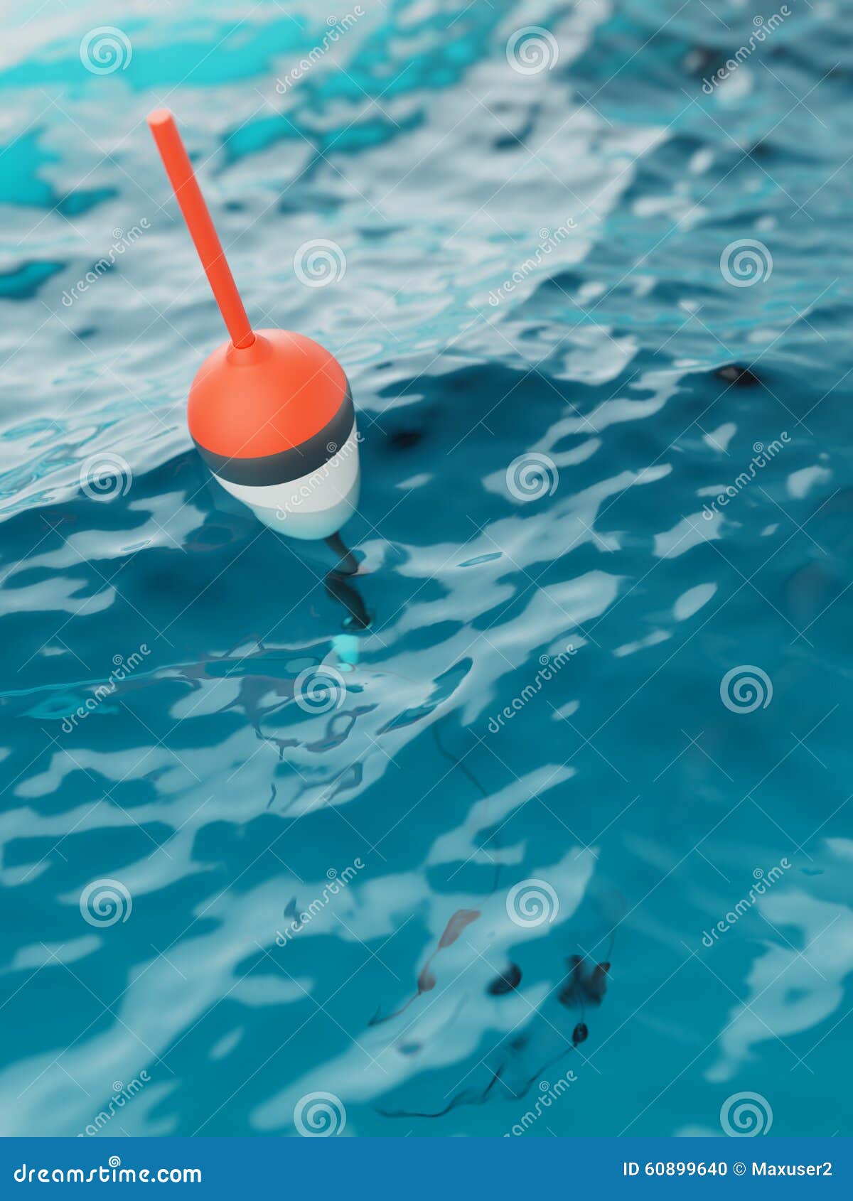 Bobber on water surface stock photo. Image of surface - 60899640
