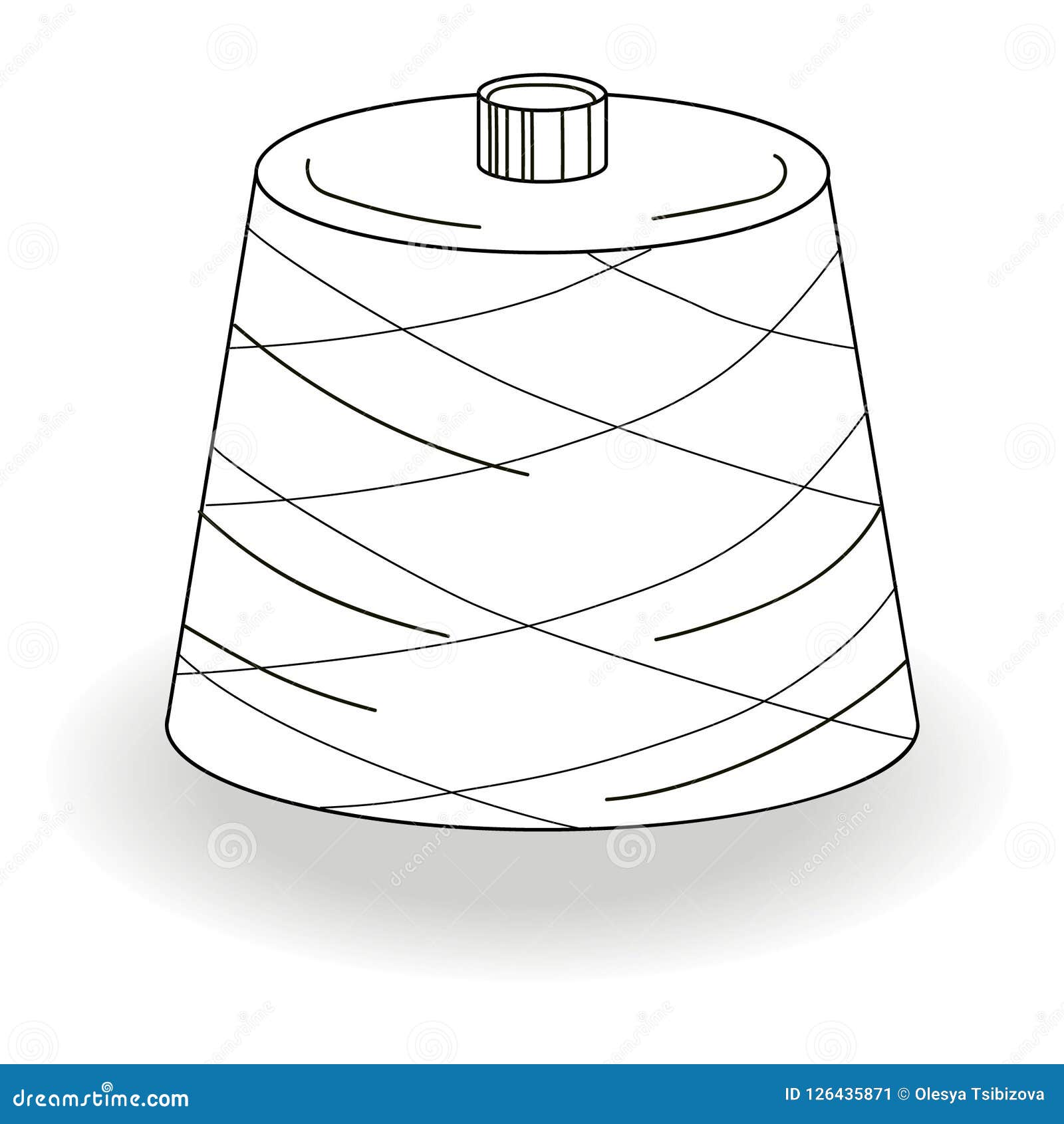 Bobbin with textile yarn. stock vector. Illustration of sites 126435871