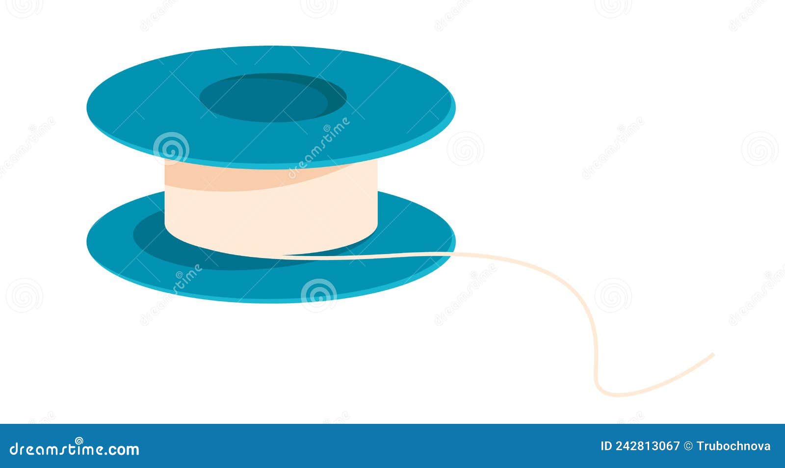 Bobbin with Thread for a Sewing Machine. Illustration on the Theme of