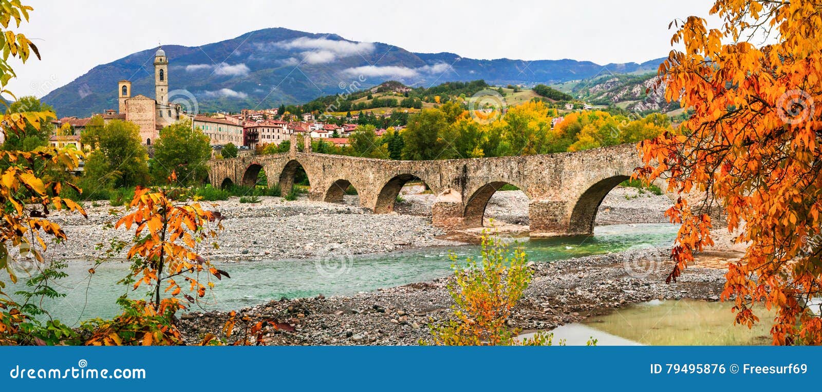bobbio - beautiful ancient town with impressive roman bridge, it