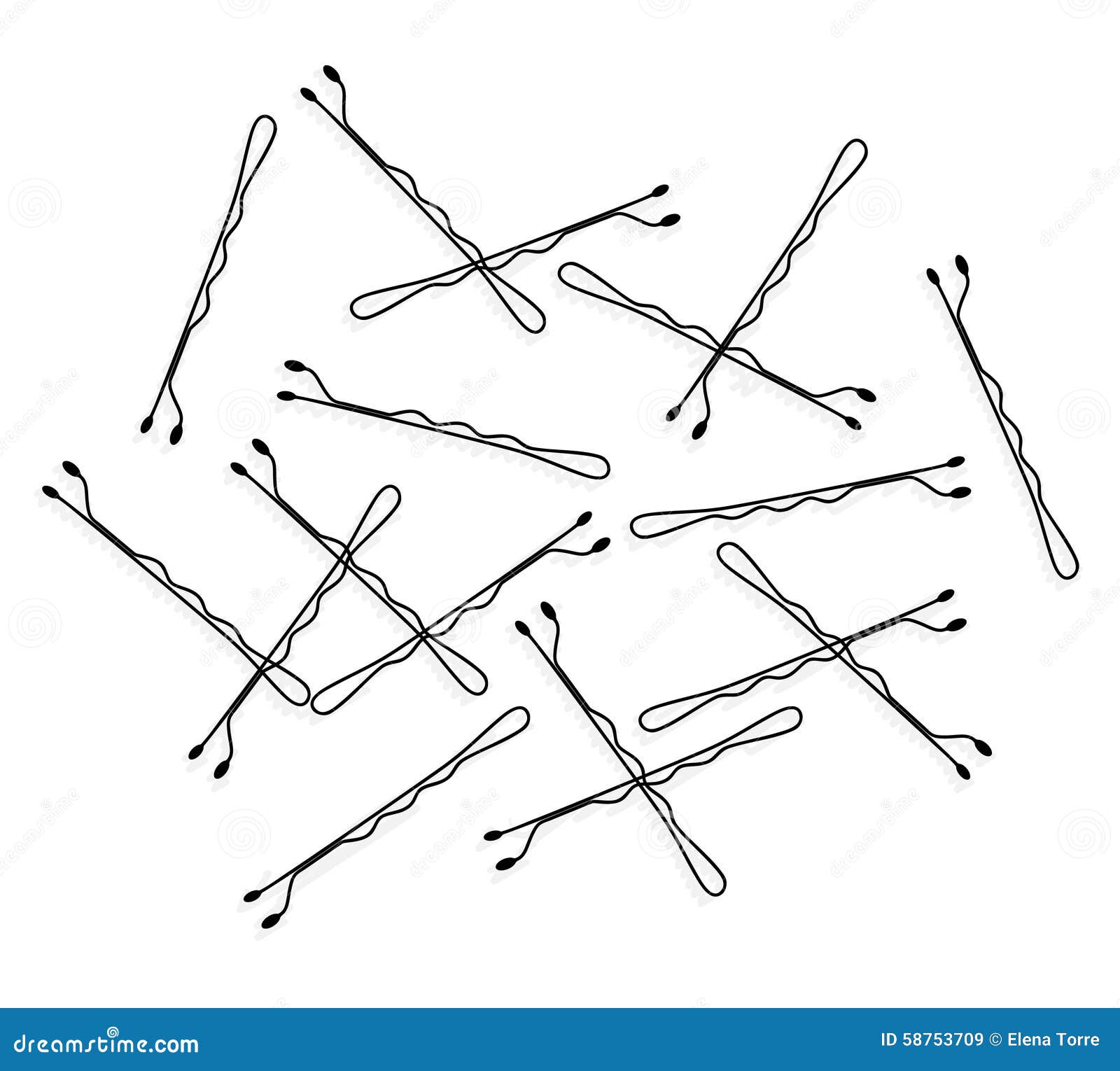 Bobby pins stock vector. Illustration of parlor, object 58753709