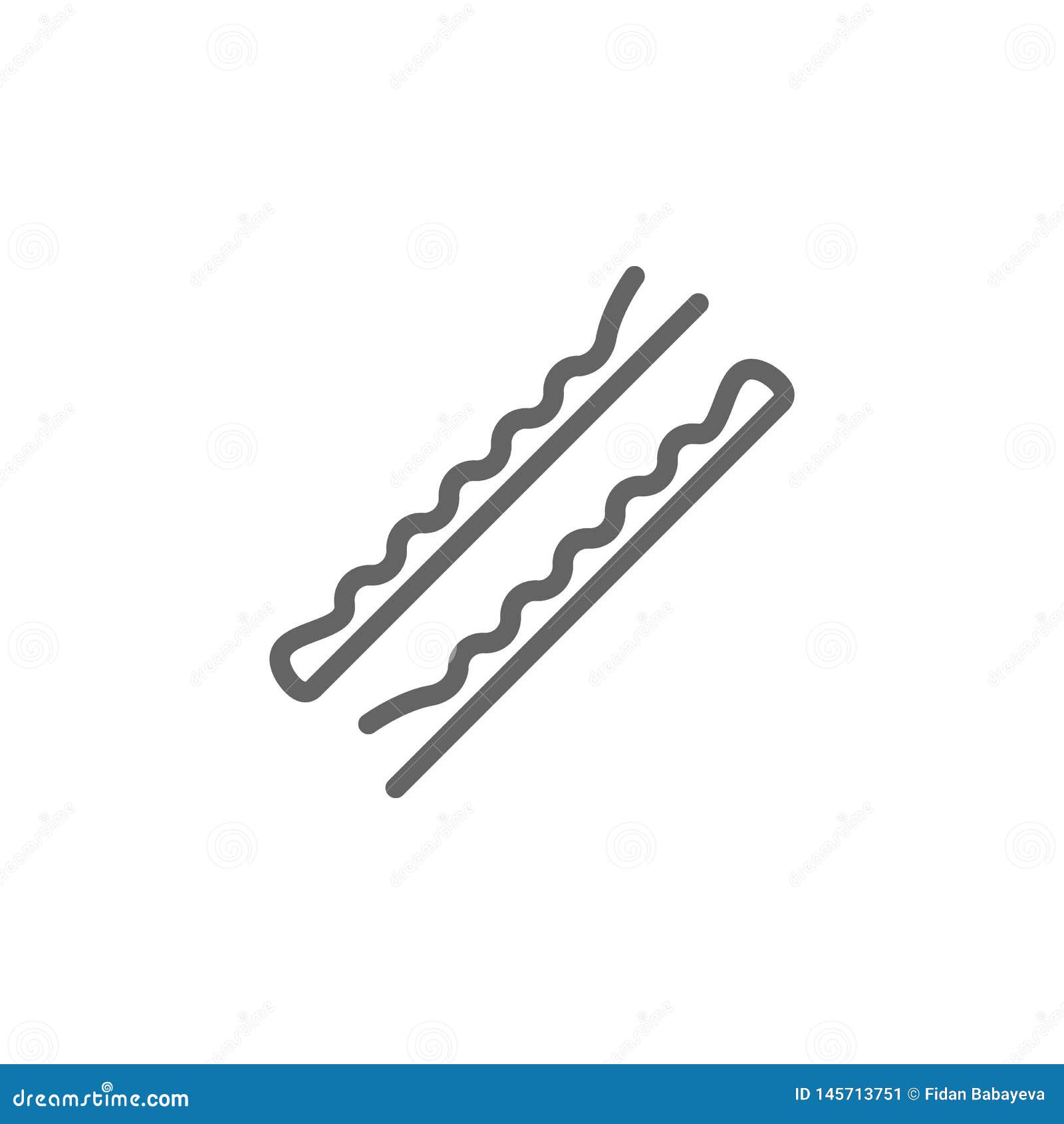Bobby Pins Outline Icon Elements Of Beauty And Cosmetics