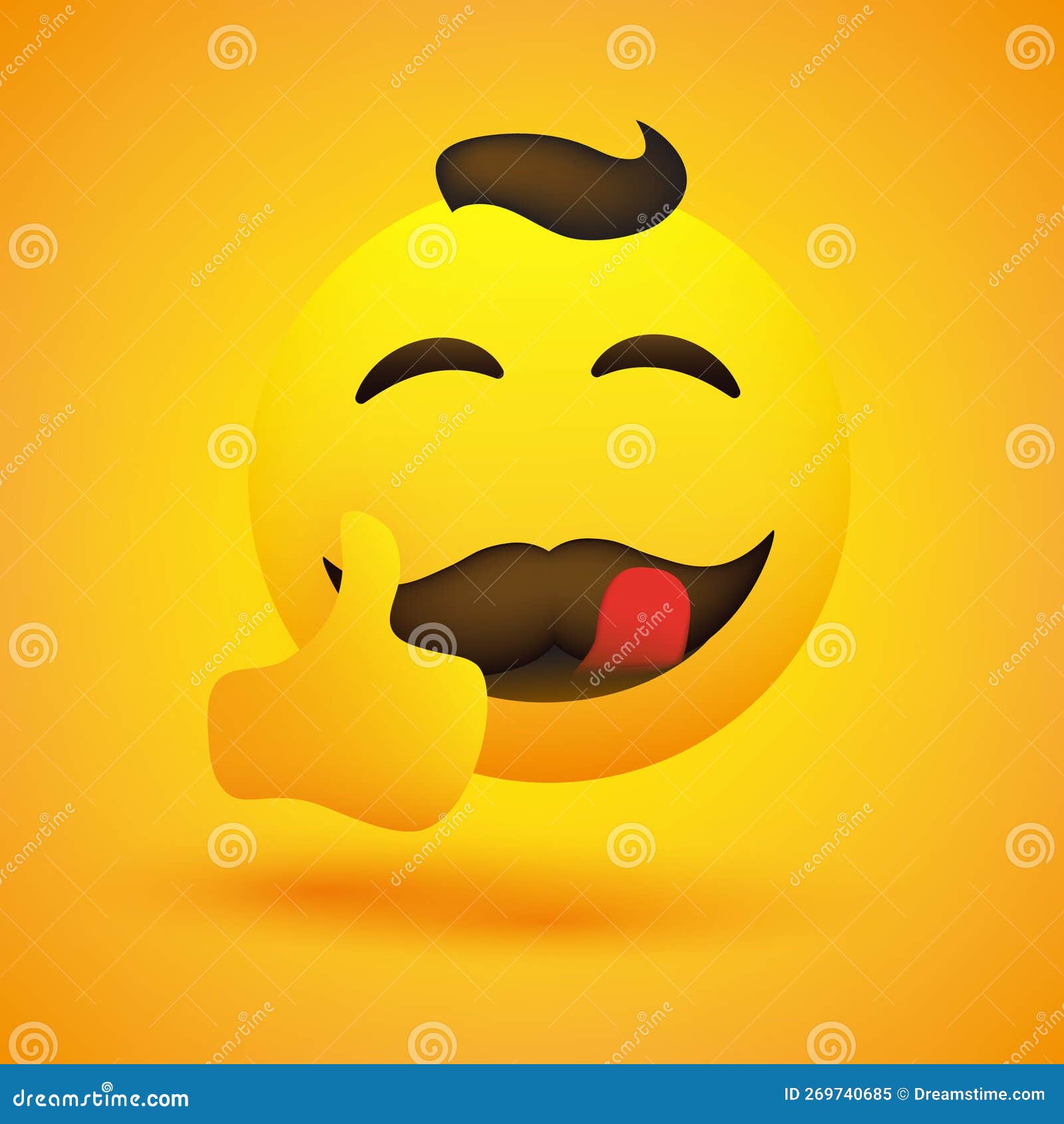 Emoji Com Cabelo Engraçado Emoticon Simples Fundo Amarelo Vector