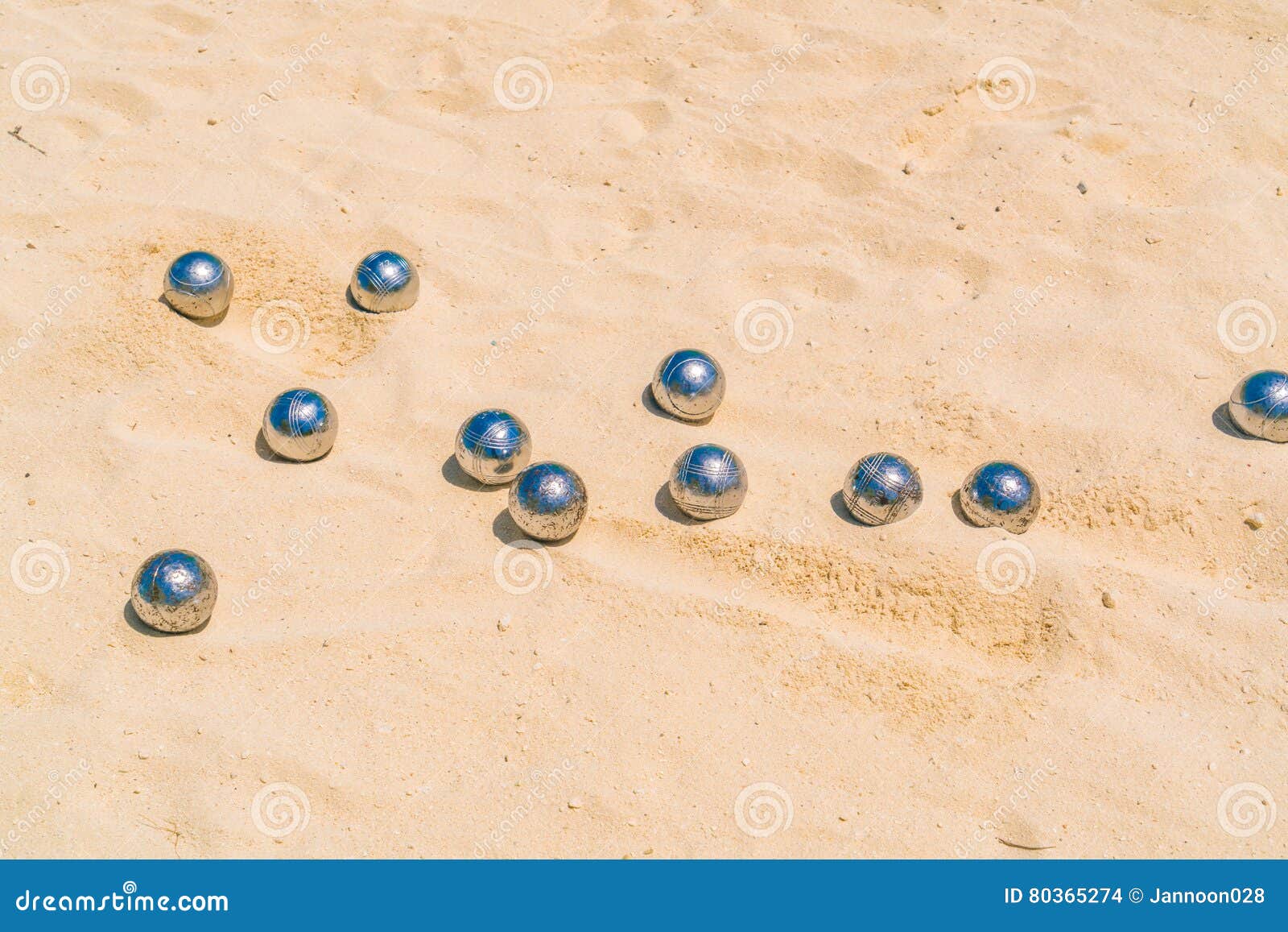 Bocce Balls on White Sandy Beach . Stock Photo Image of recreation
