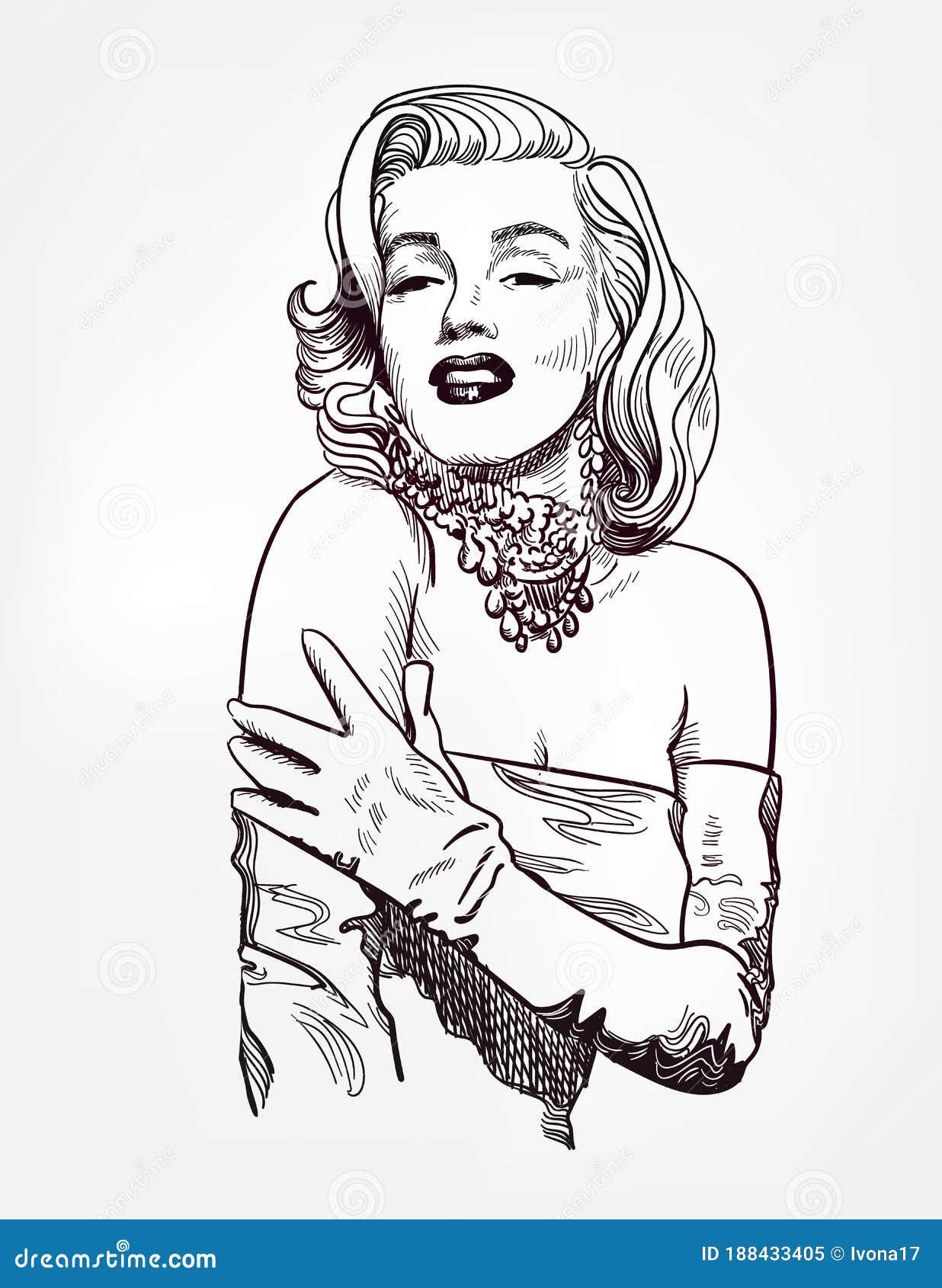 Boceto De Ilustraciones Del Vector De Marilyn Monroe Imagen editorial