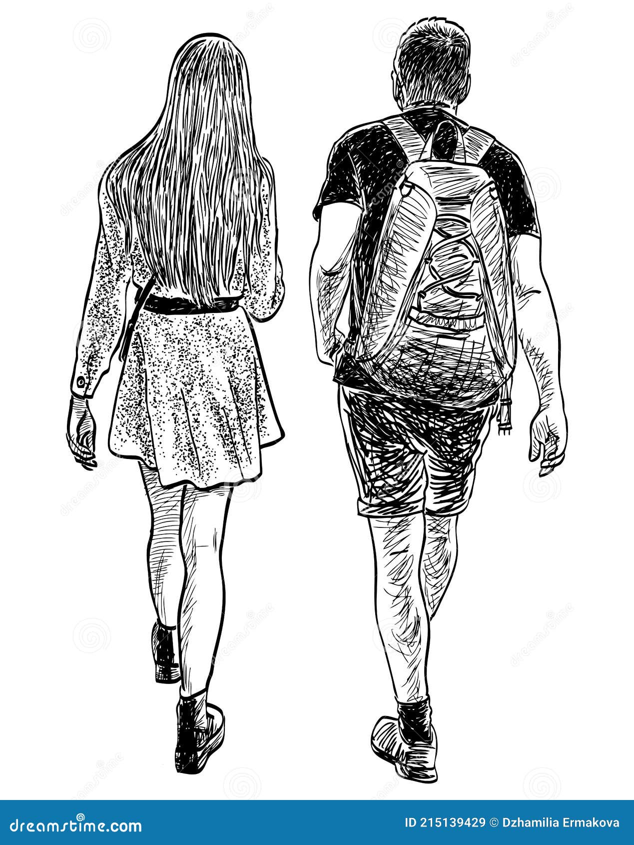 Boceto De Una Pareja De Jóvenes Que Caminan Por Un Paseo El Día De Verano Ilustración del Vector - Ilustración de adultos, estudiantes: 215139429 Boceto De Una Pareja De Jóvenes Que Caminan Por Un Paseo El Día De Verano Ilustración del Vector - Ilustración de adultos, estudiantes: 215139429
