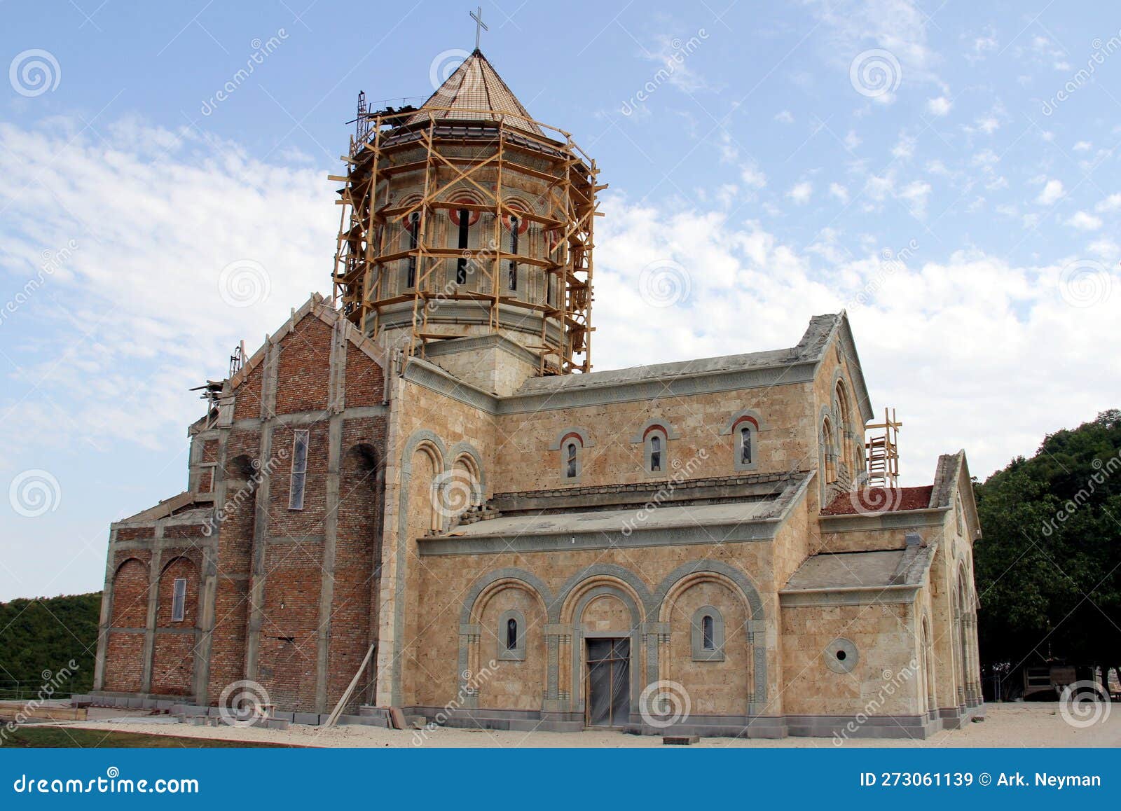 bodbe monastery, aka st. nino's convent, near sighnaghi, the new church, under construction, kakheti, georgia