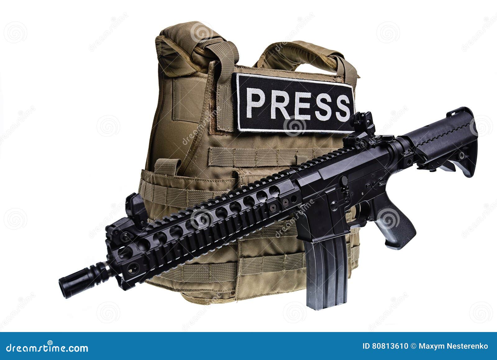 Body Armor And Assault Rifle Isolated Stock Photo Image of bodyguard
