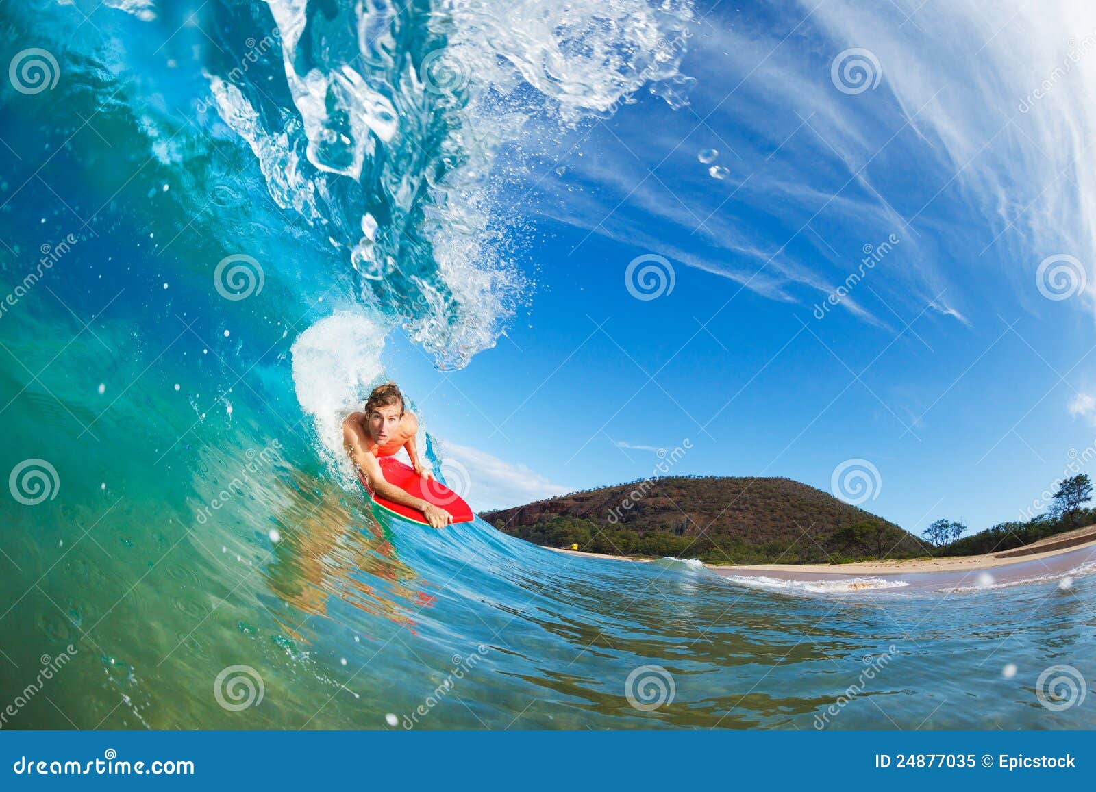 body boarder surfing