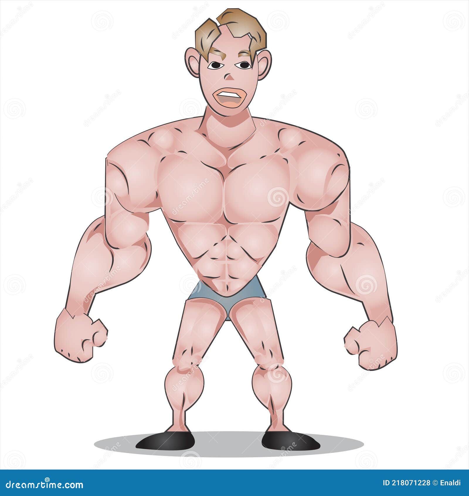 Body Builder Cartoon Character Drawing Stock Vector - Illustration of  muscles, gigantic: 218071228