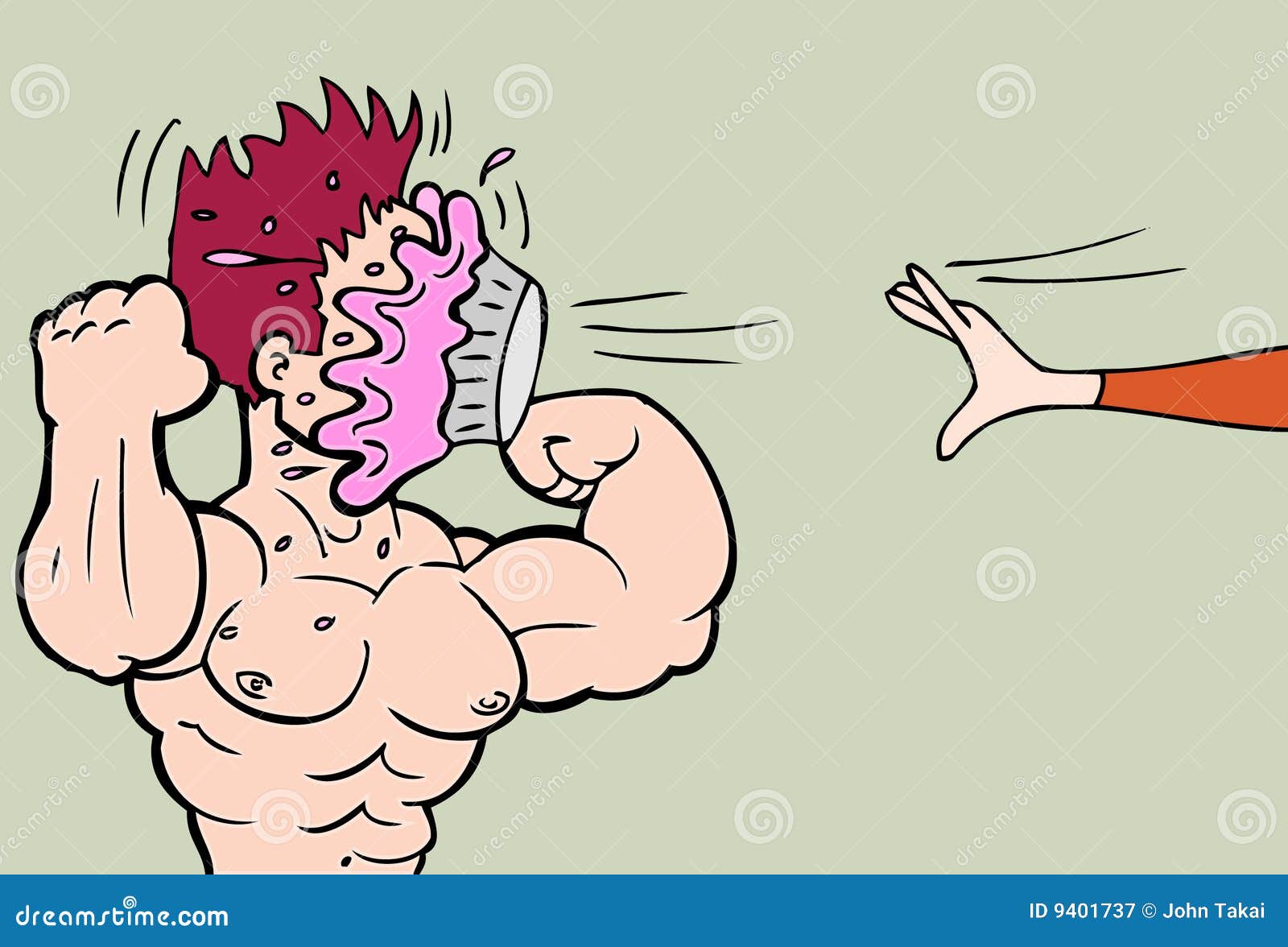 Body Builder Pie Fight stock vector. Illustration of male 9401737