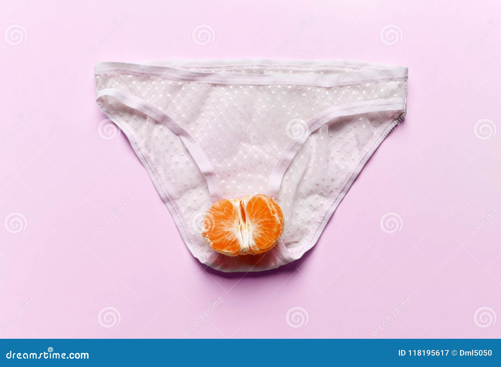 Body Care Gynecology and Woman`s Health. Woman Panties and Half of