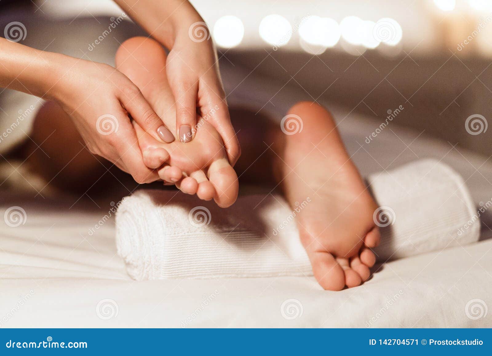 Woman Receiving Foot Massage At Health Spa Stock Image Image Of