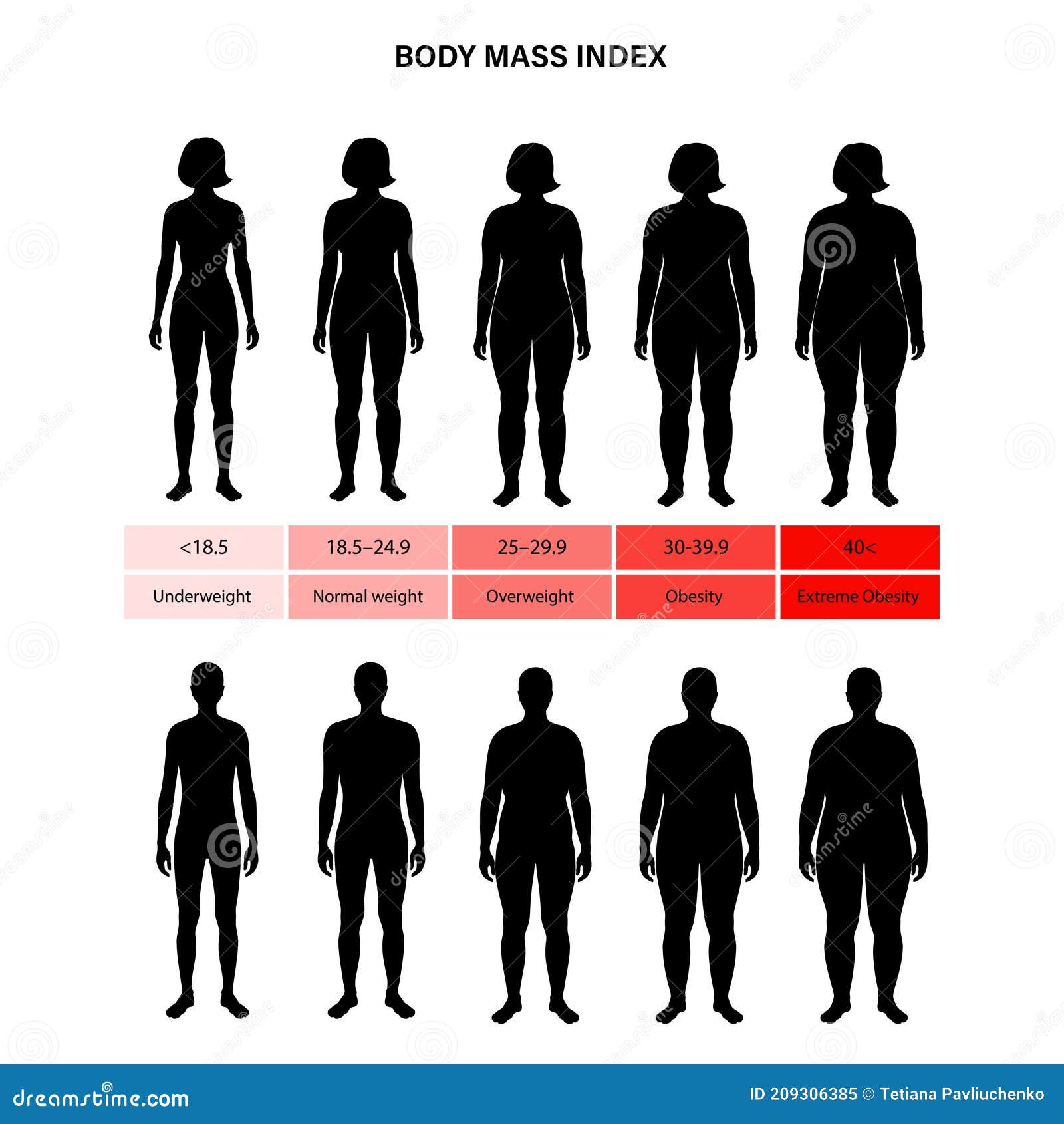 BMI classification chart measurement woman set. Female Body Mass