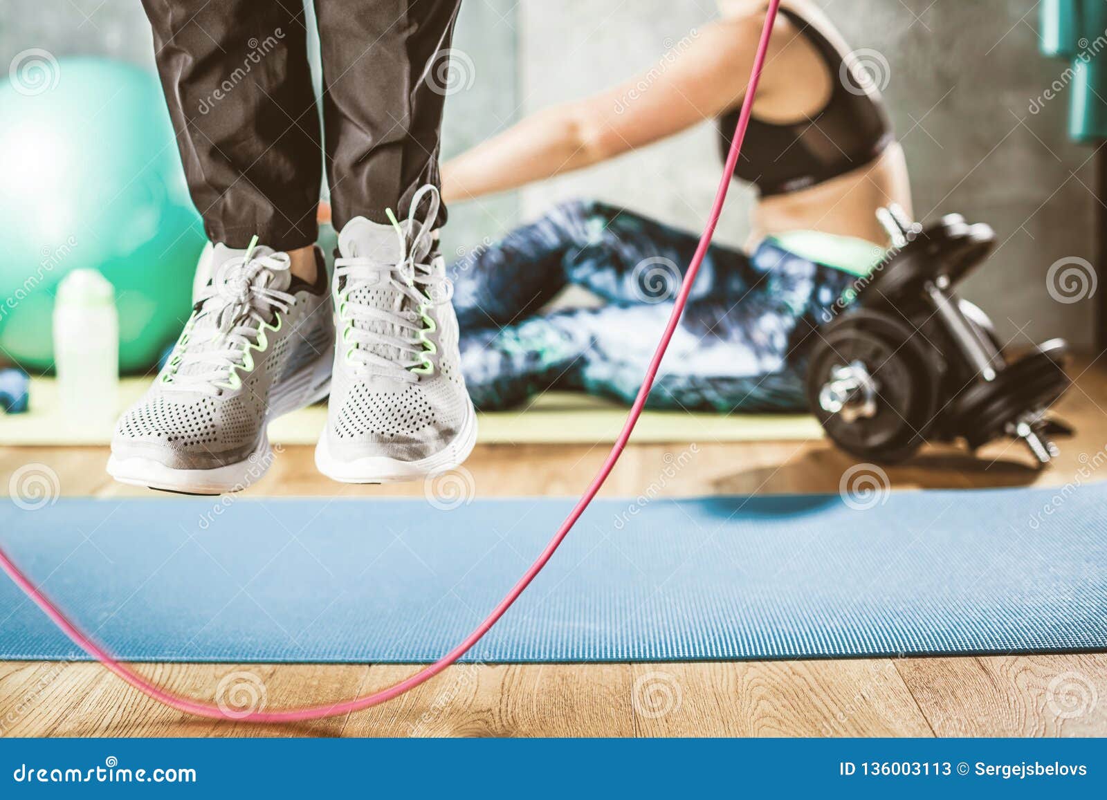 Body and Mind Workout in Loft Fitness Studio Stock Image - Image of ...