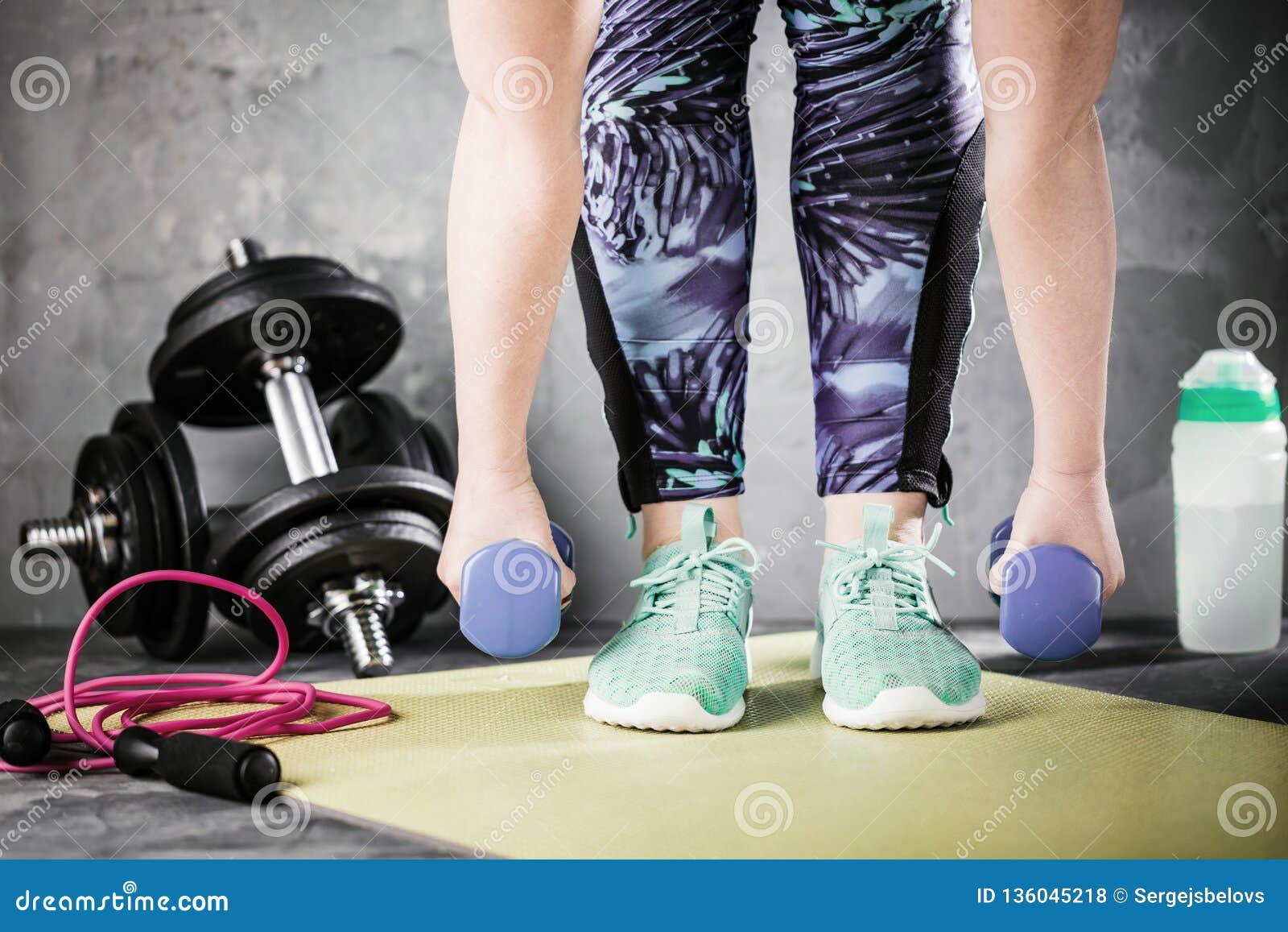 Body and Mind Workout in Loft Fitness Studio. Stock Photo Image of