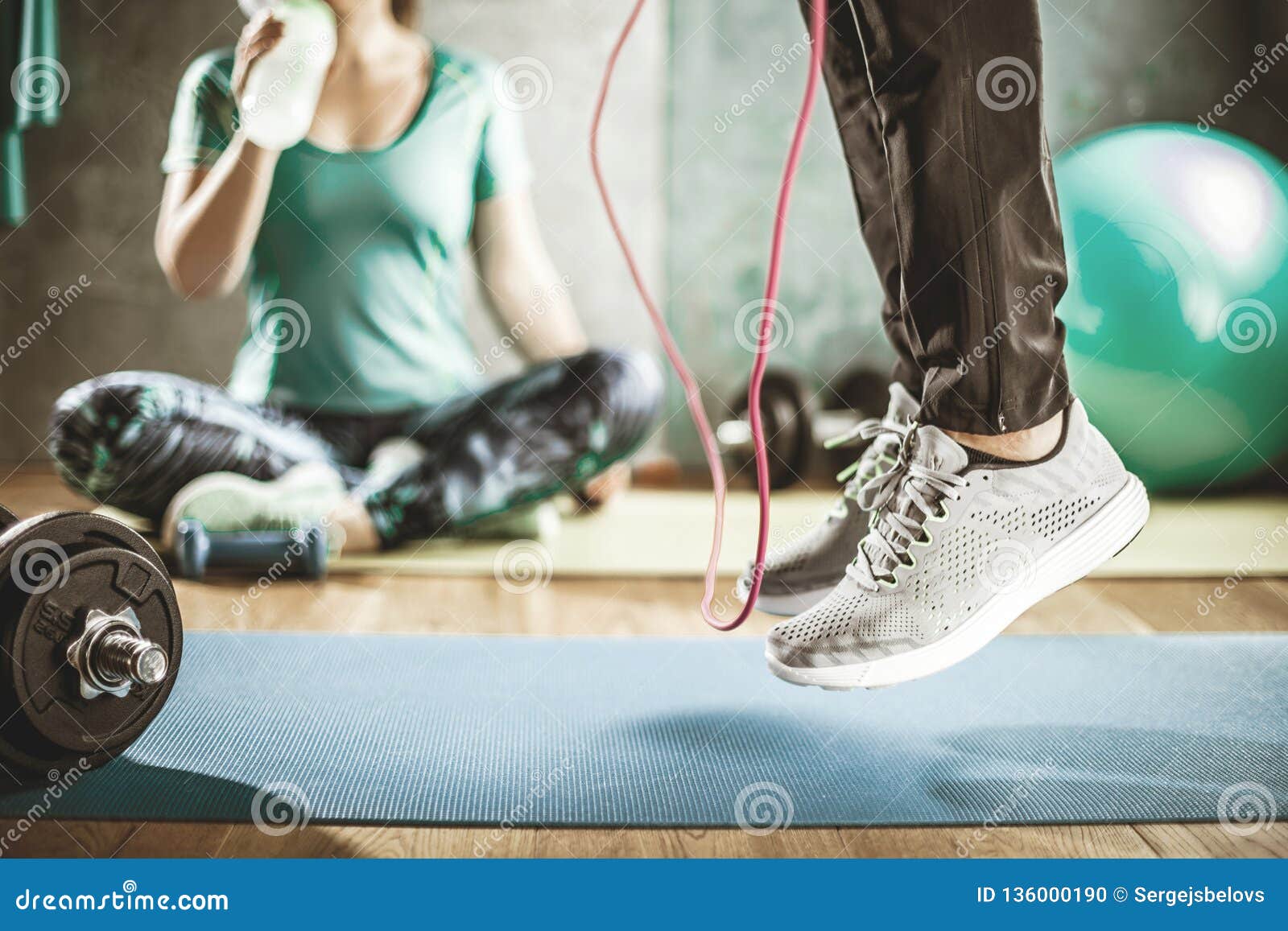 Body and Mind Workout in Loft Fitness Studio Stock Photo - Image of ...