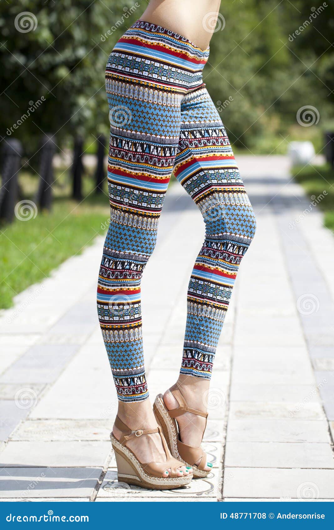 Body part of stylish leggings Stock Photo