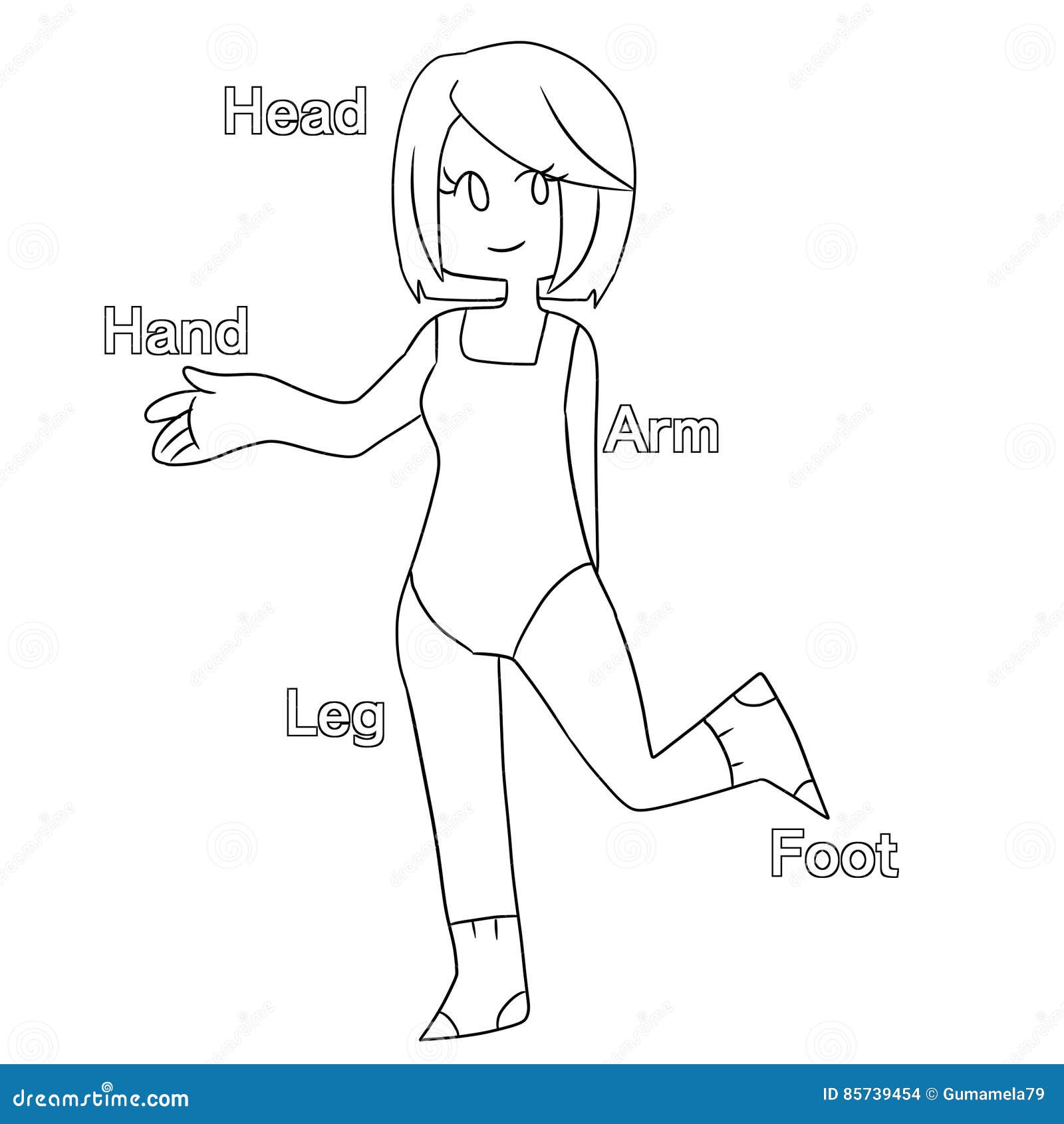 Body parts coloring page stock illustration. Illustration ...