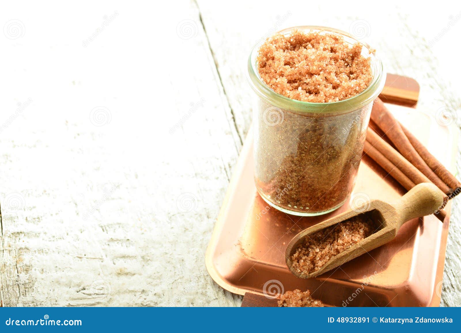 Body Scrub Brown Sugar with Cinnamon. Stock Image Image of fresh