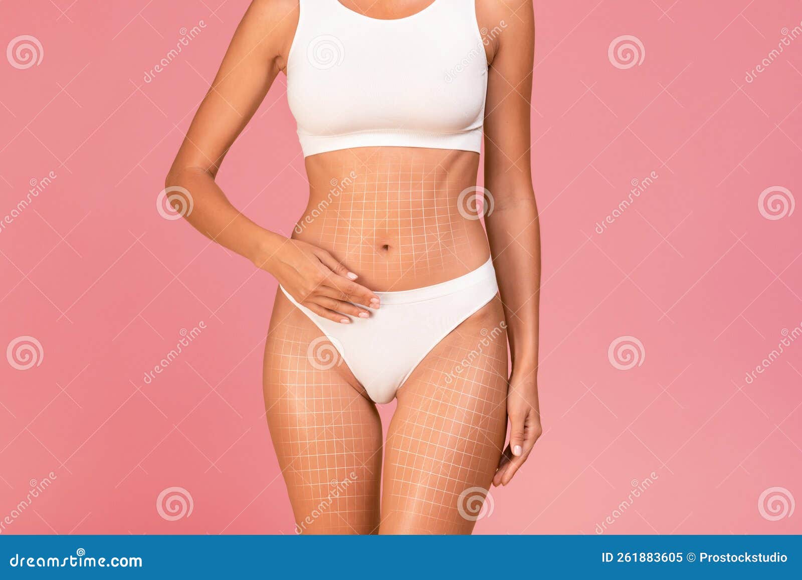 Body Sculpting. Beautiful Slim Female Body with Lifting Up Lines on it  Stock Image - Image of dieting, skin: 261883605