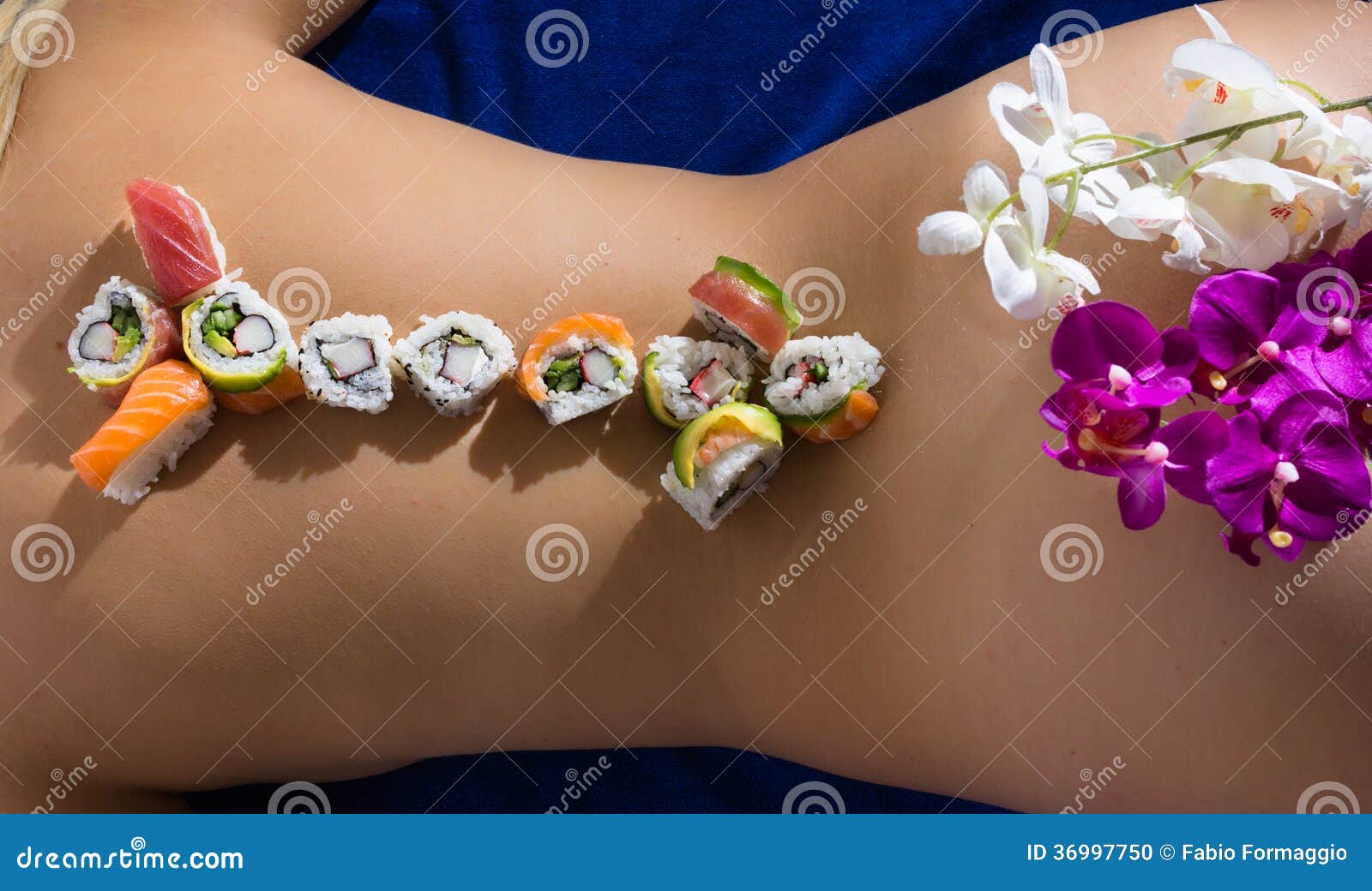 Woman With Chopsticks And Sushi Stock Photo - Image of 