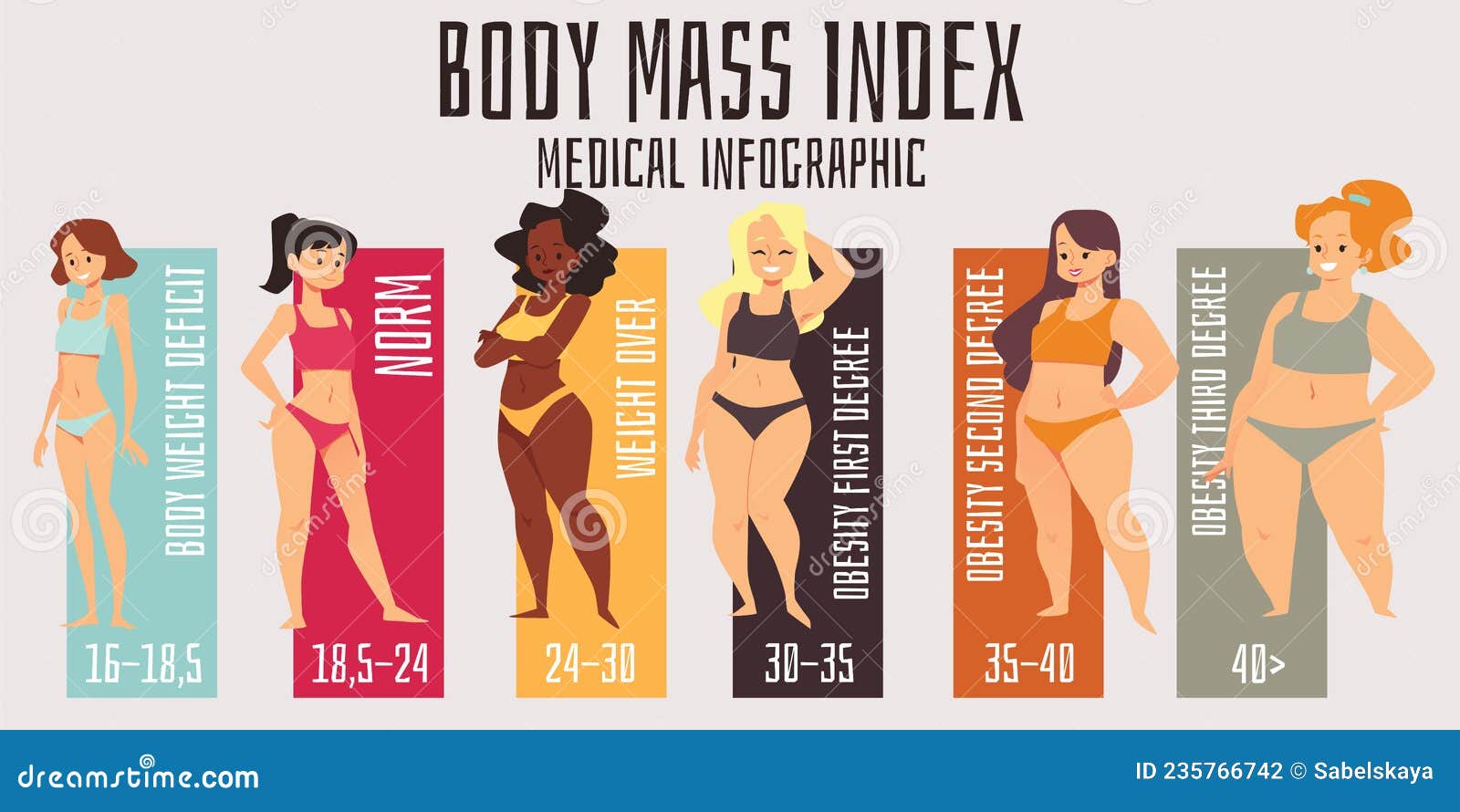 Body Weight or Medical Bmi Index Infographic Flat Vector