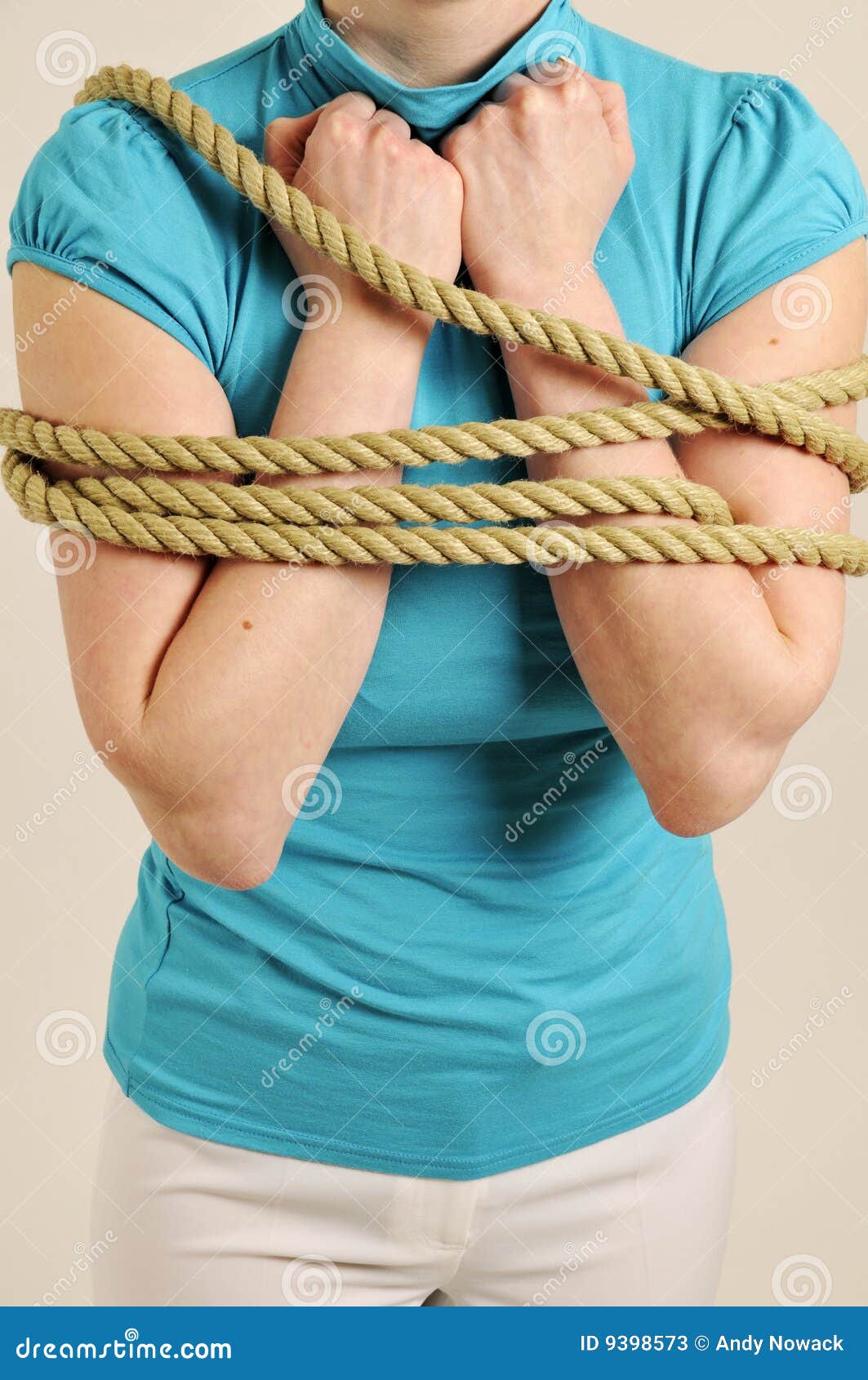 Body of Woman Bound with Rope Stock Image - Image of wrapped