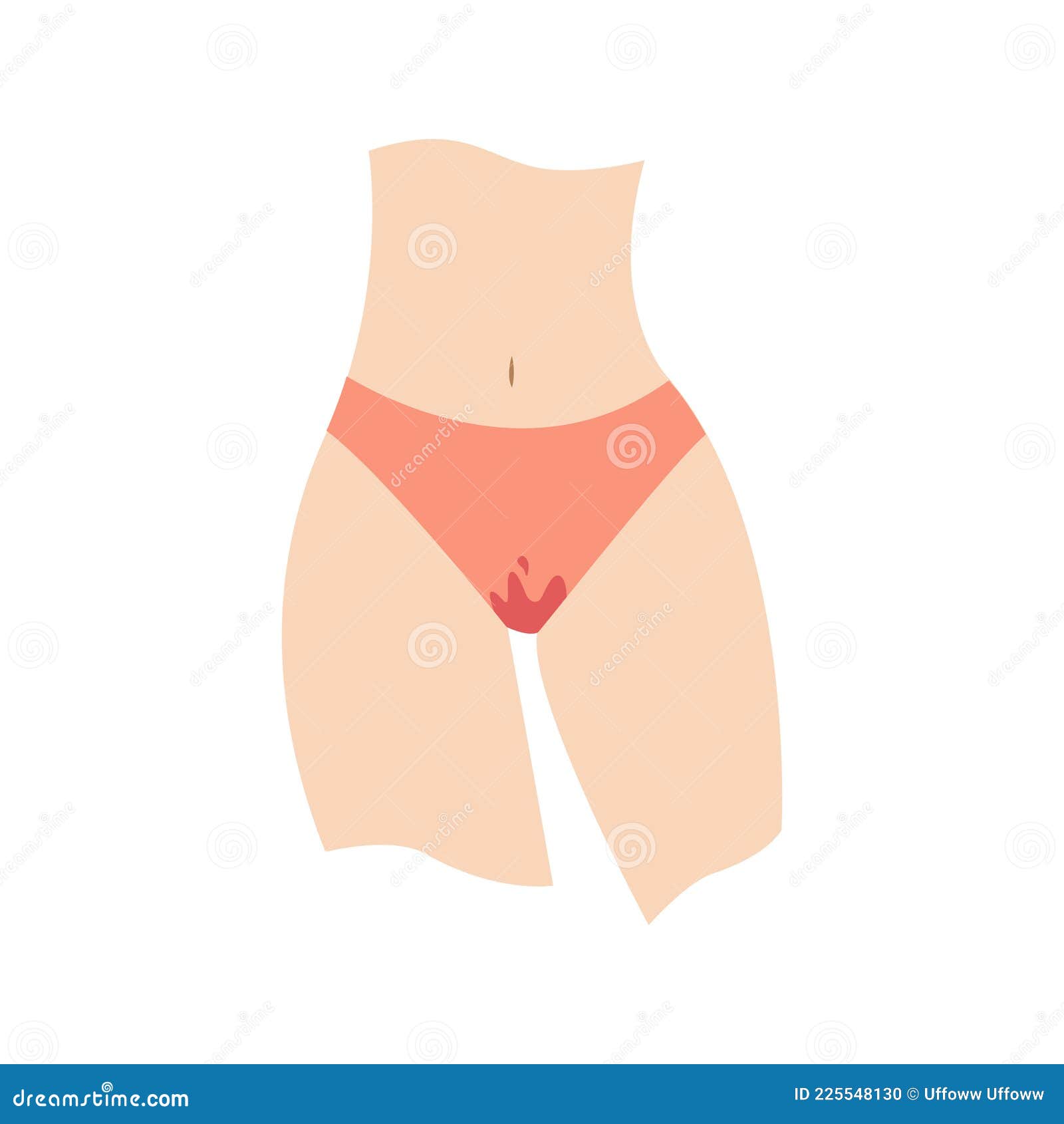 Body of Woman Wearing Blood-stained Panties Stock Vector - Illustration of  bleeding, menstrual: 225548130