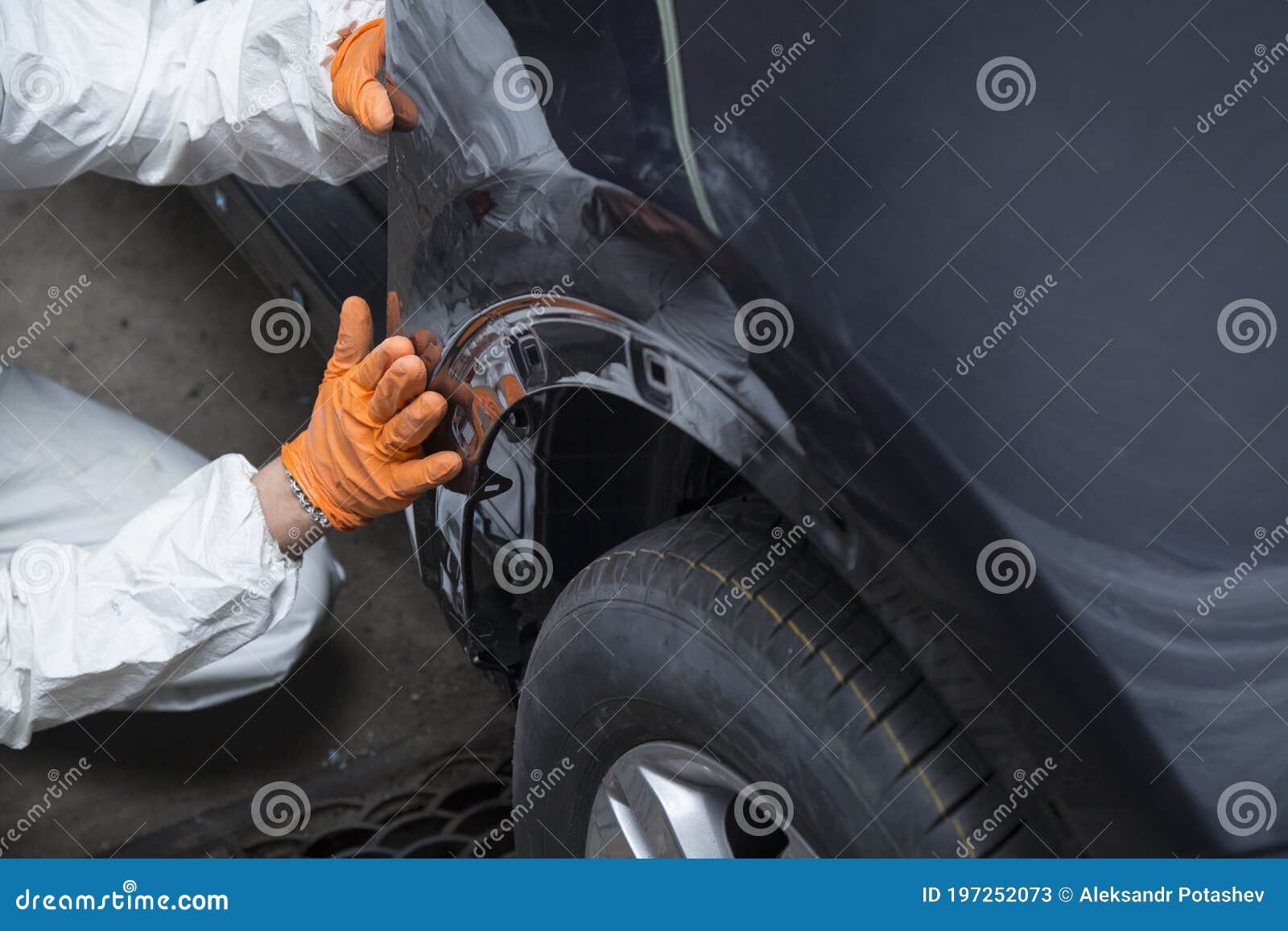 Body Work of the Car. Car Repair after an Accident Stock Image Image