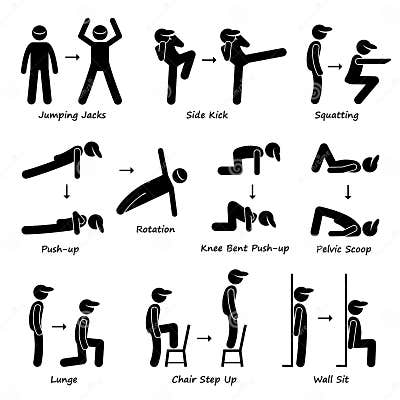 Body Workout Exercise Fitness Training (Set 1) Clipart Stock Vector ...