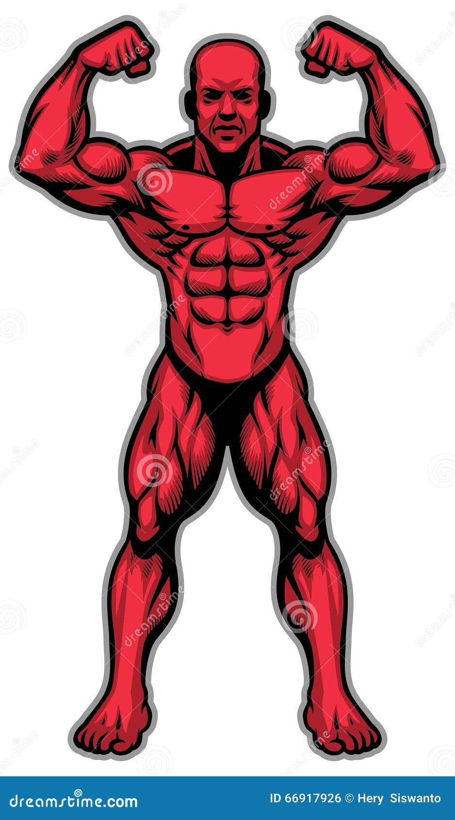 Bodybuilder Athlete Showing His Muscle Body Stock Vector Illustration