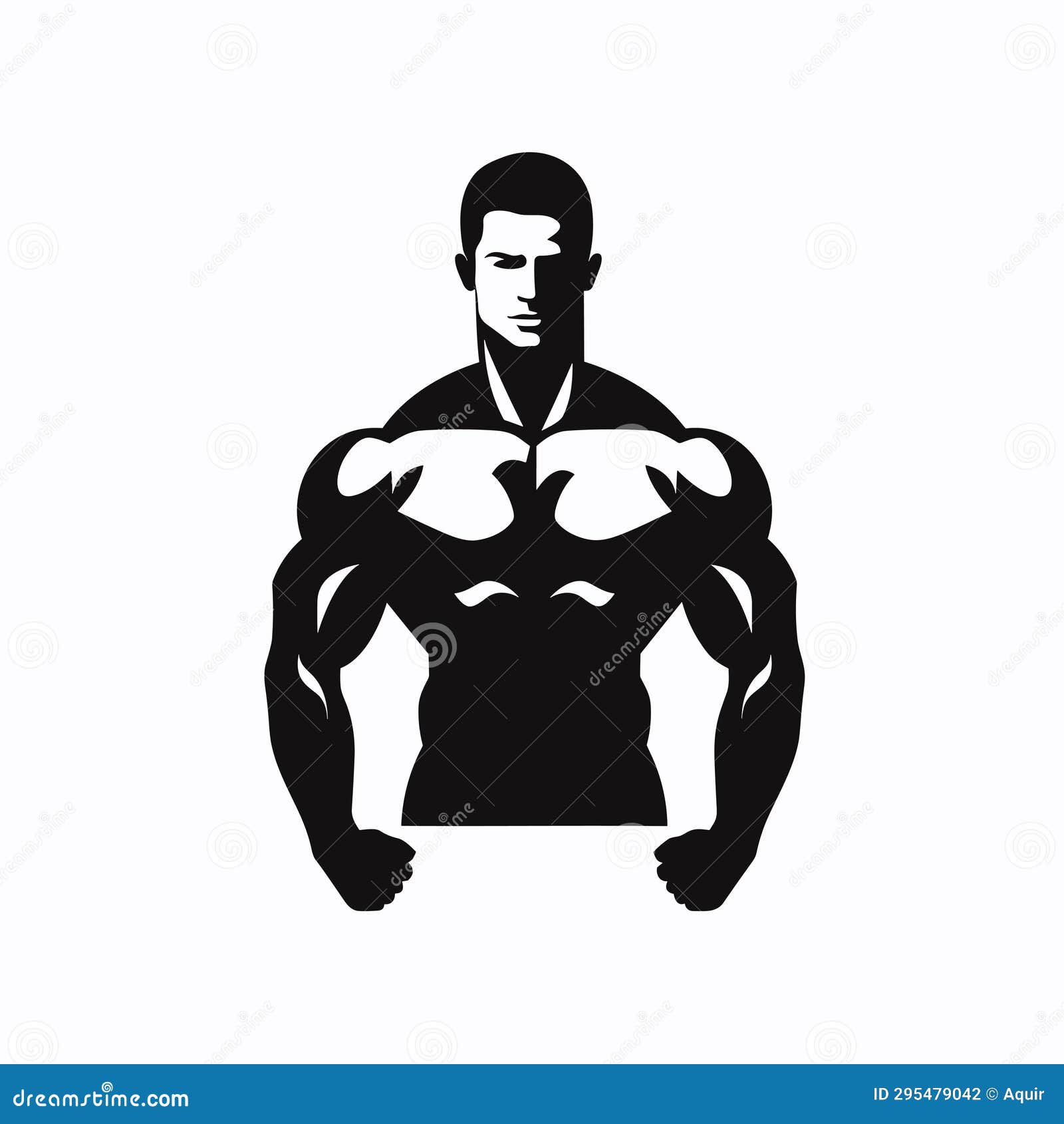 Bodybuilder Black Icon on White Background. Bodybuilder Silhouette ...