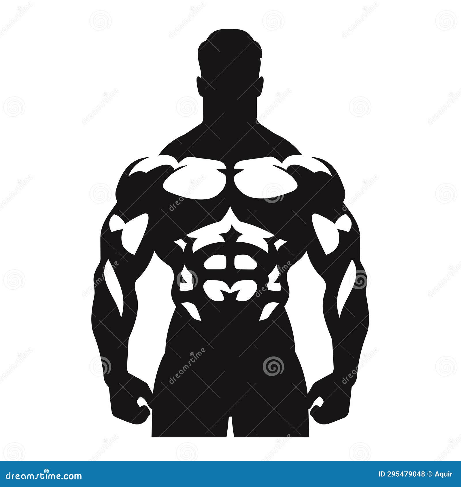 Bodybuilder Black Icon on White Background. Bodybuilder Silhouette ...