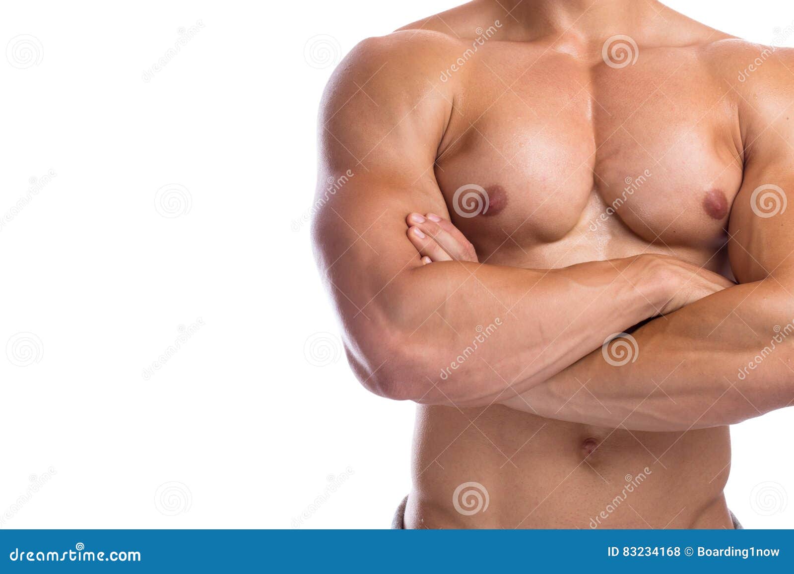 Bodybuilder Bodybuilding Flexing Chest Muscles Posing Copyspace Stock Photo  - Image of energy, muscular: 83234168