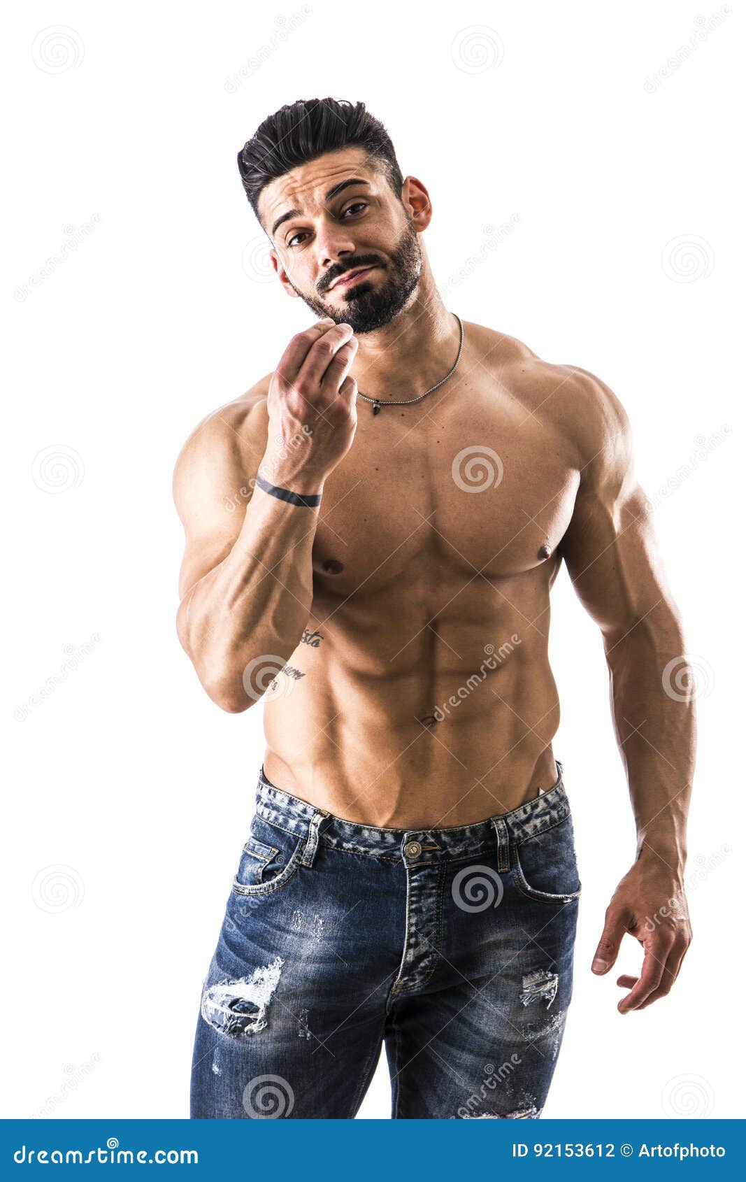 Bodybuilder Doing Italian Hand Gesture Stock Photo Image Of