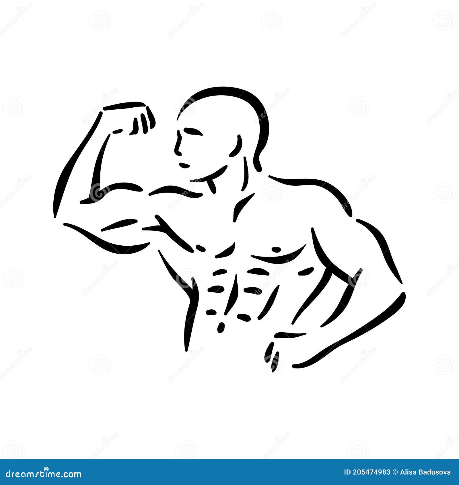 Bodybuilder Fitness Sport, Man at Gym with Muscles. Stock Vector ...