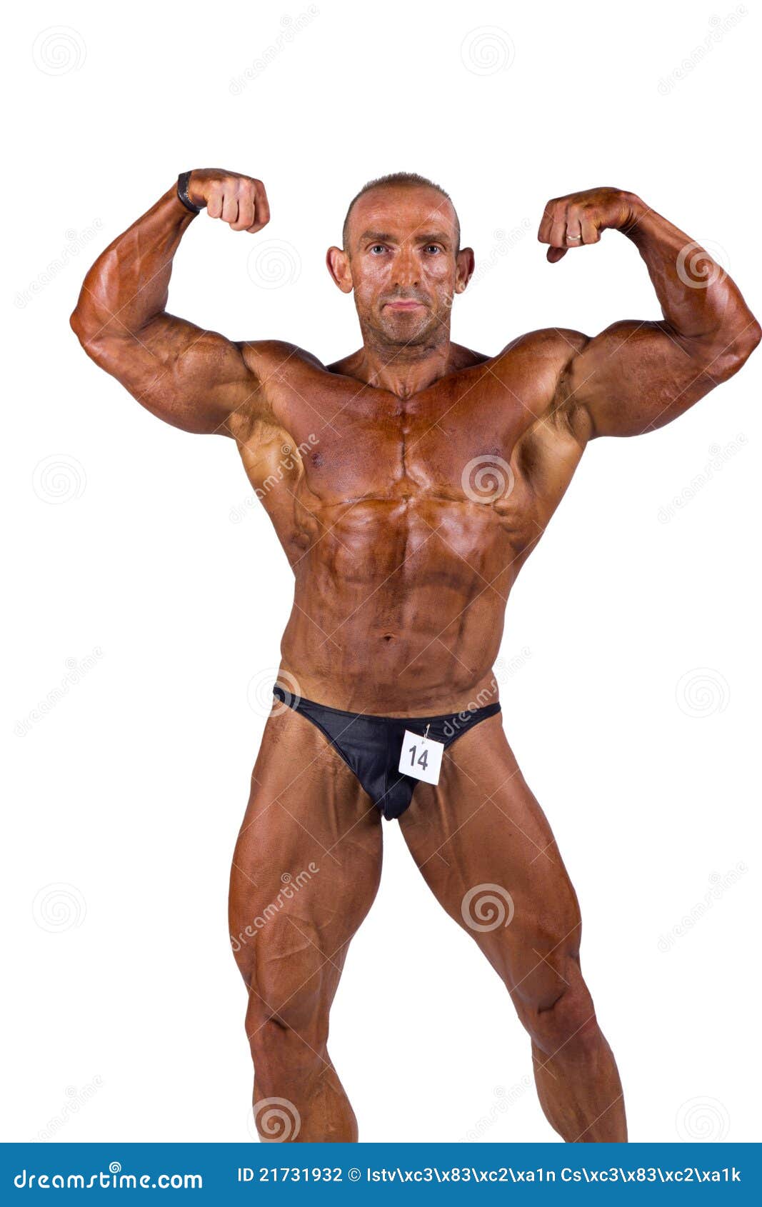 Bodybuilder flexing stock photo. Image of bodybuilding 21731932