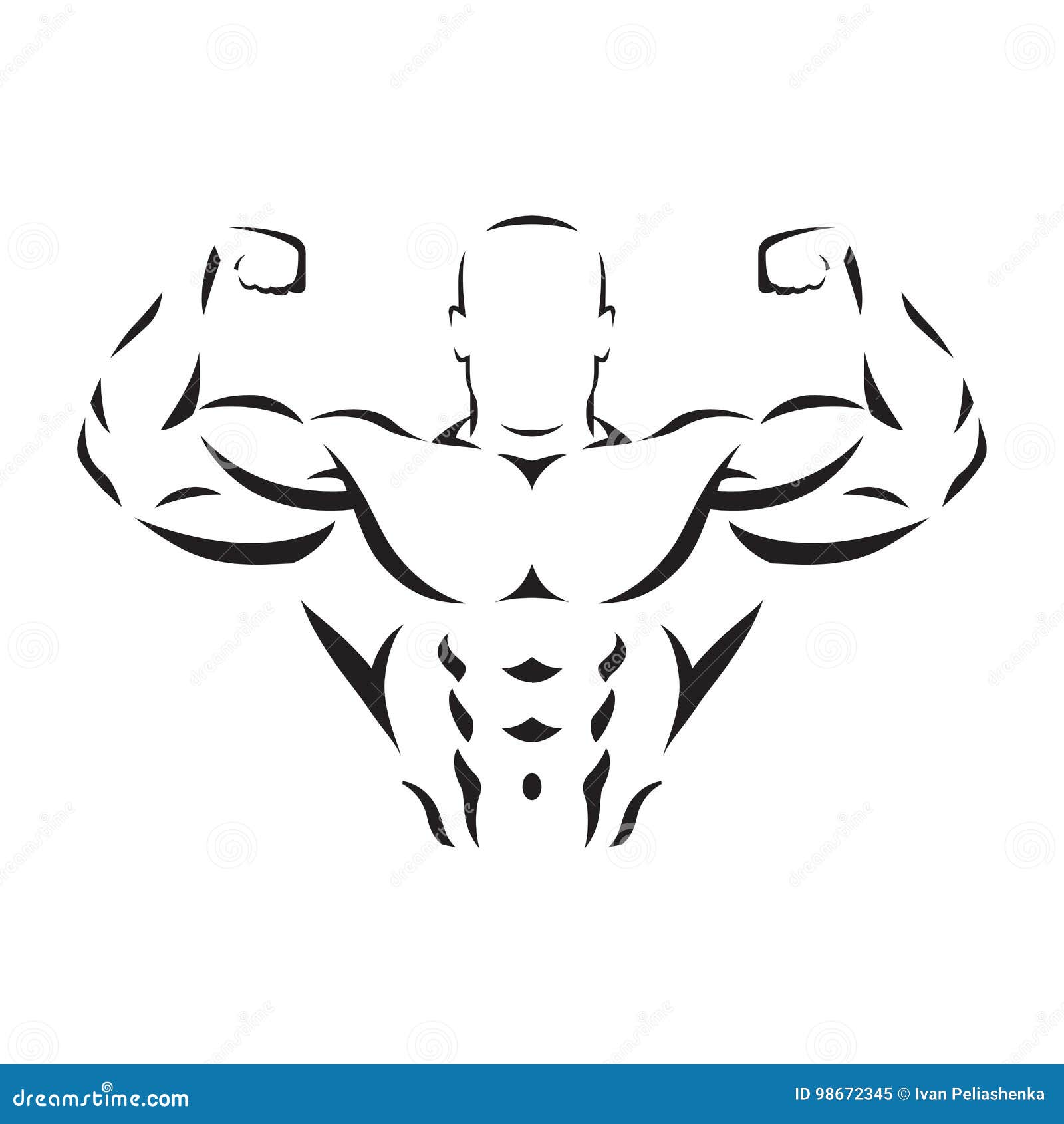 Bodybuilder stock illustration. Illustration of exercise - 98672345