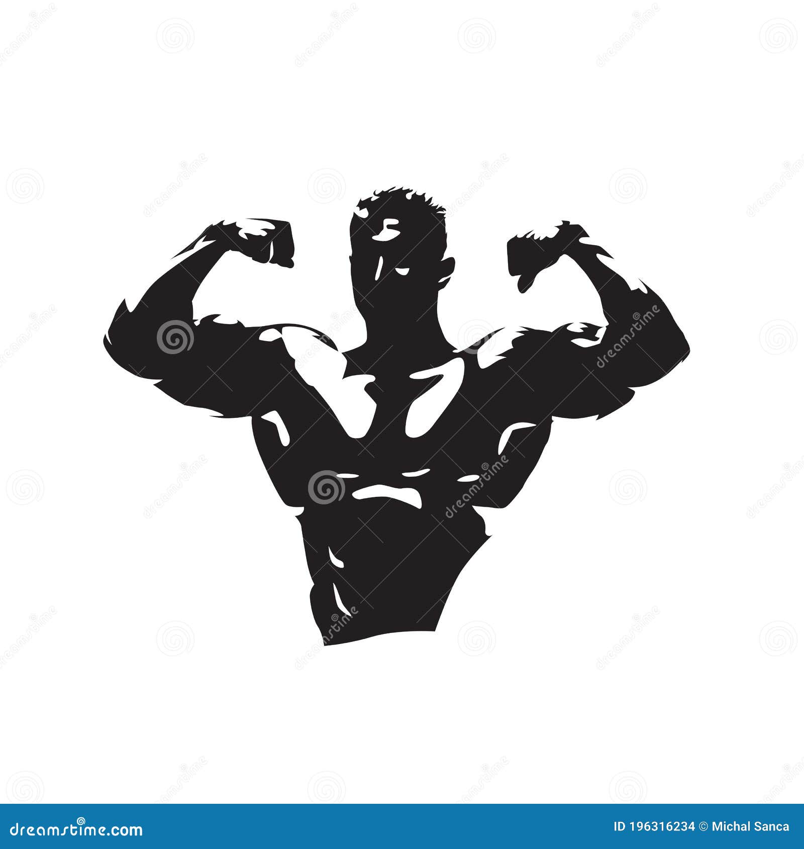 Bodybuilder Logo Gym, Abstract Isolated Vector Silhouette. Man with Big ...