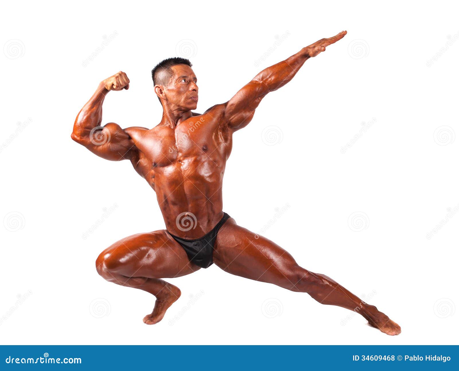 Bodybuilder Posing on a White Background Stock Photo - Image of body,  pectorals: 34609468