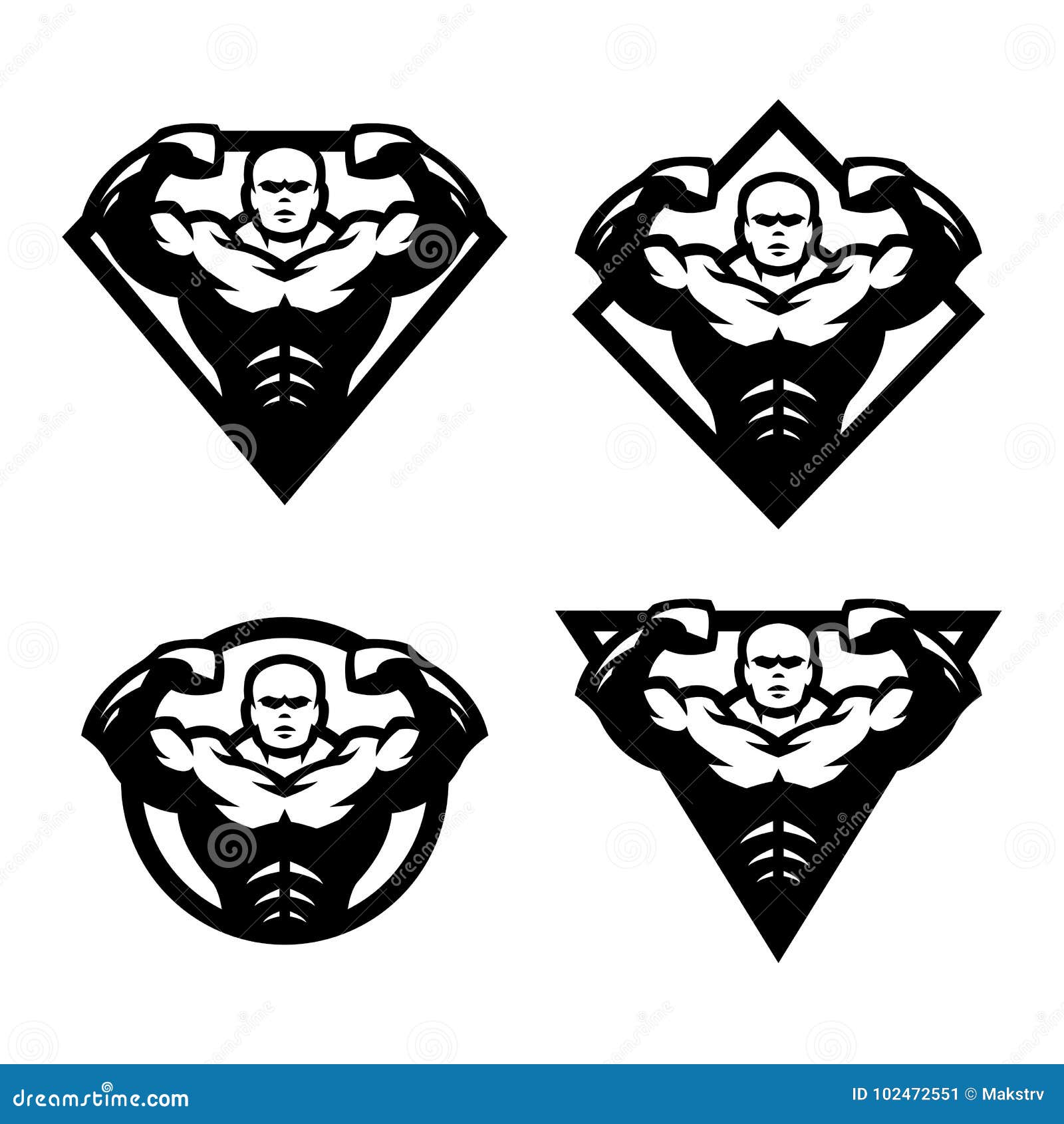 Bodybuilder Sport Fitness Logo. Stock Vector - Illustration of fitness ...