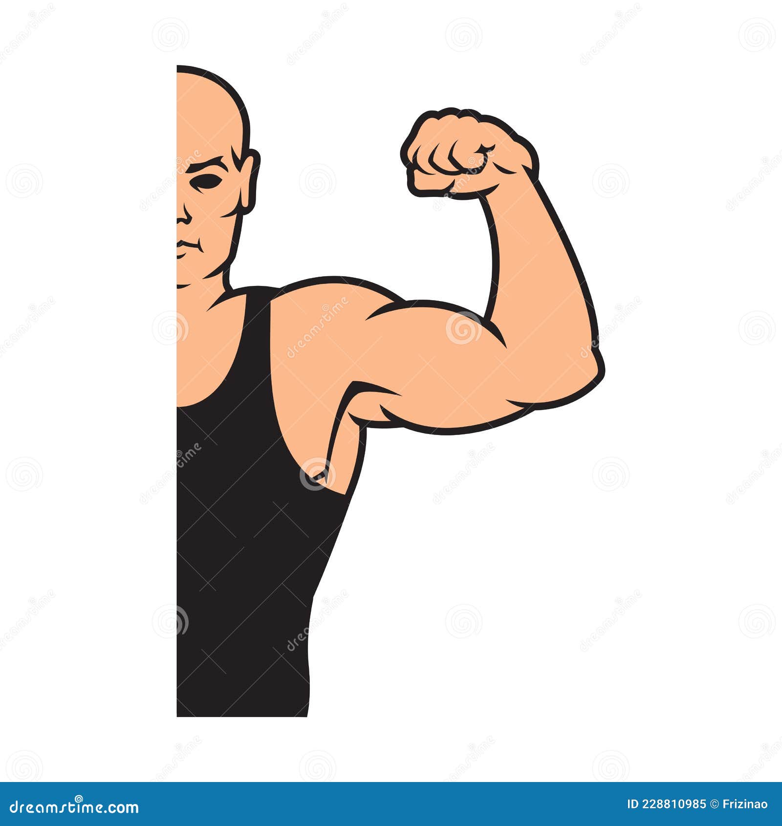 Bodybuilder Strong Man. Design Element. Vector Illustration Isolated on  White Background Stock Vector - Illustration of design, fitness: 228810985